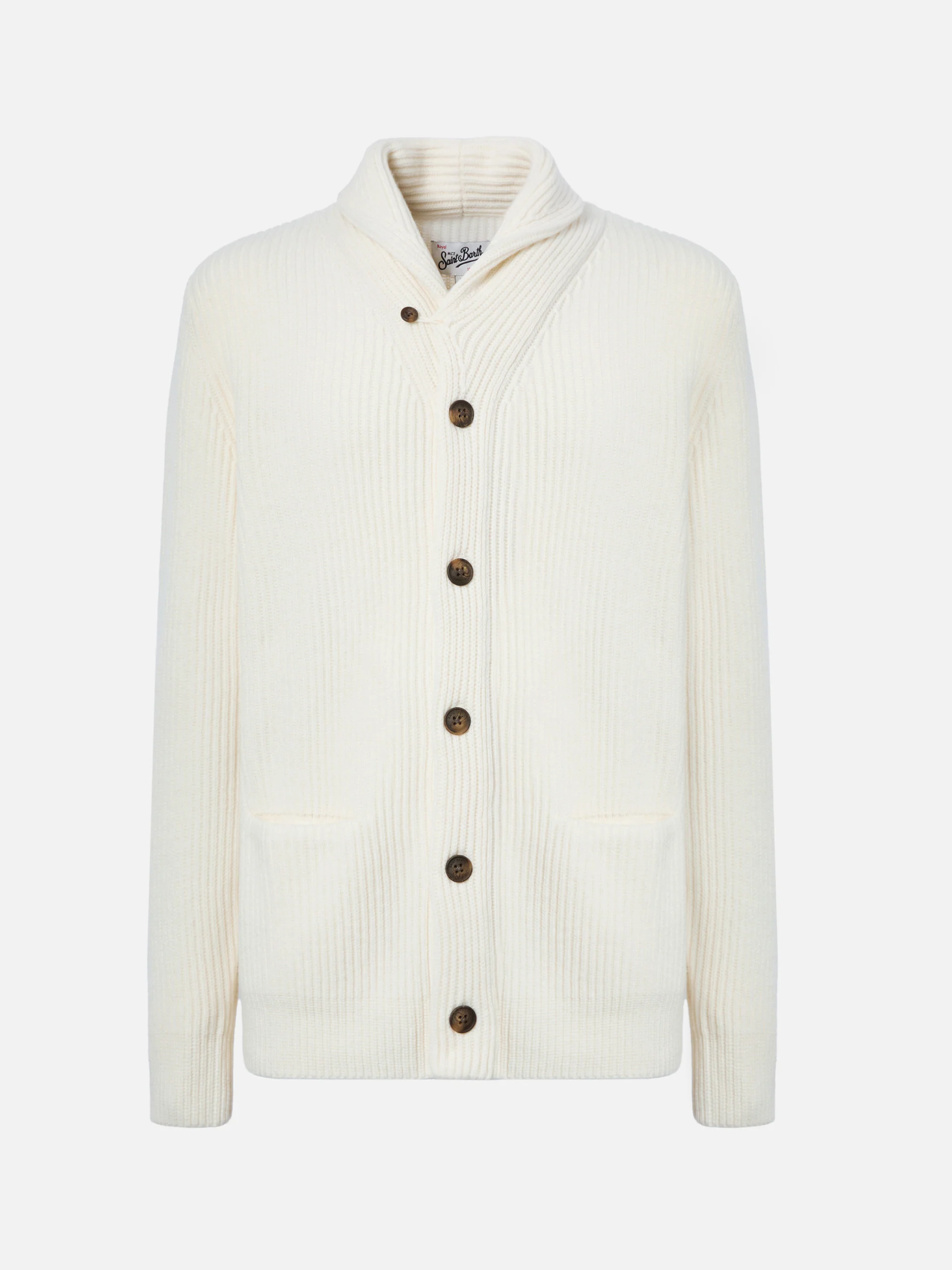 White pure-wool cardigan Glasgow - Image 5