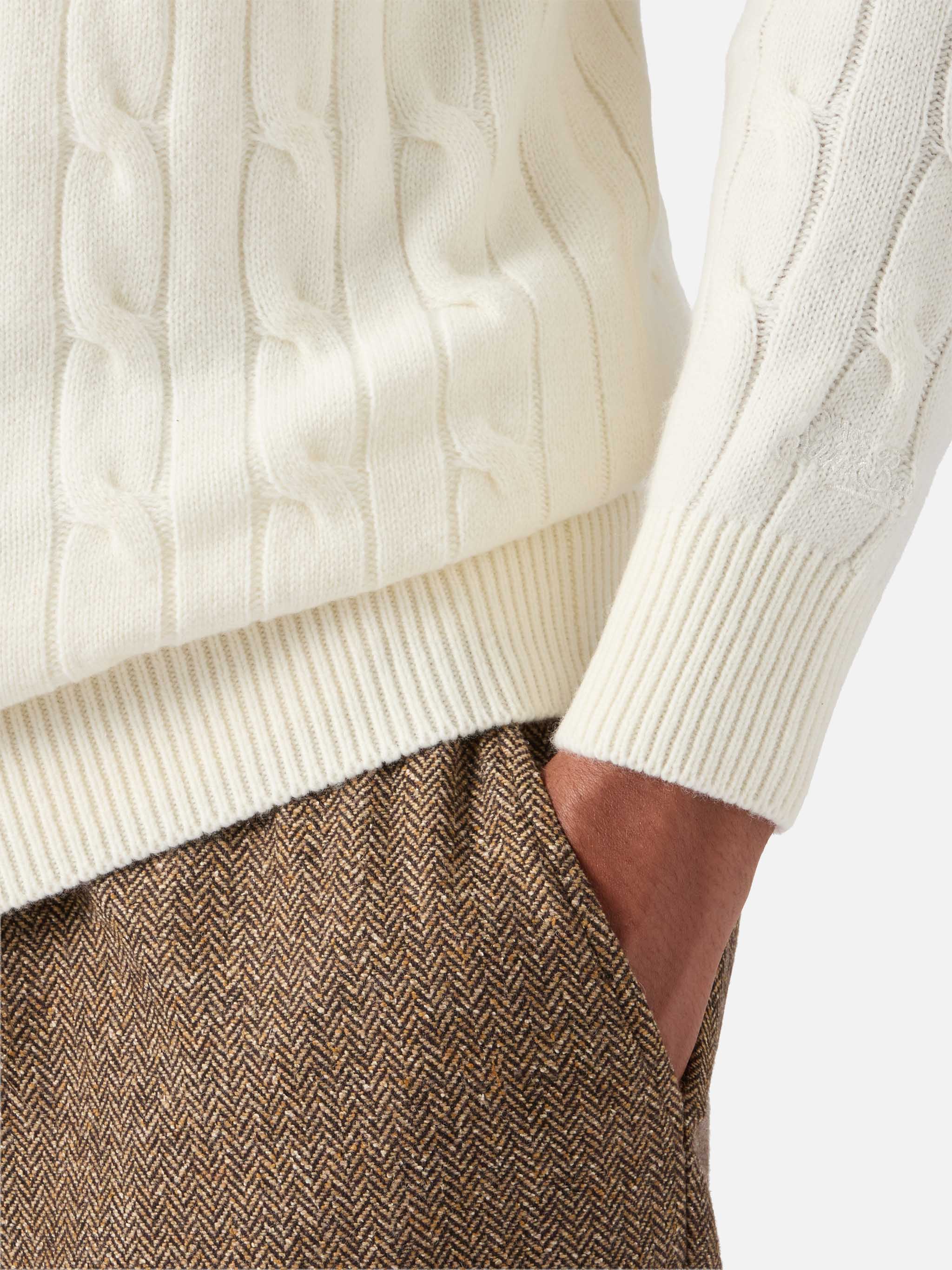 White wool knit polo Downing - Image 4