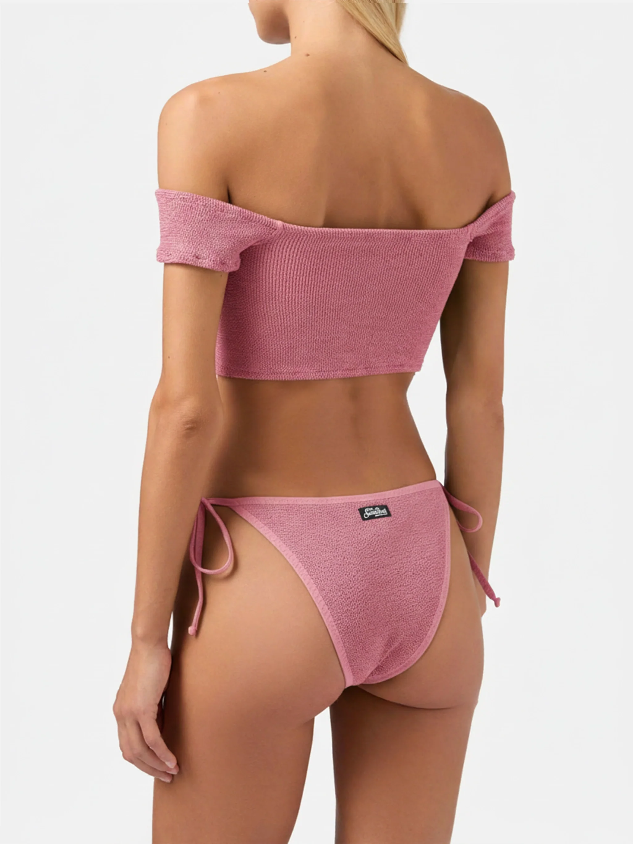 Wide shoulder strap bikini Zena Marielle in pink crinkle - Image 3