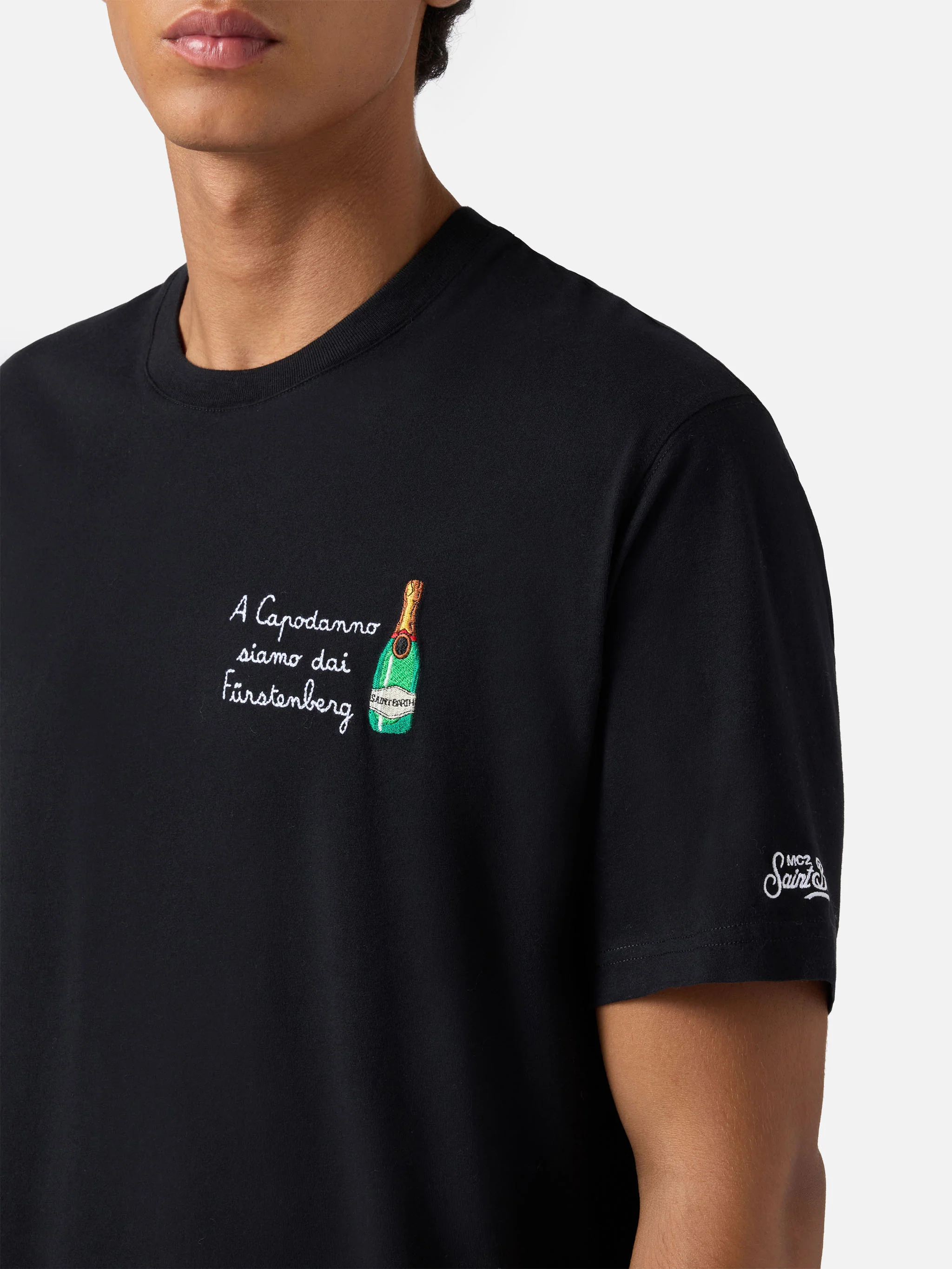 Winter cotton t-shirt Arnott Warm with Dai Fürstengberg embroidery | VACANZE DI NATALE SPECIAL EDITION - Image 2