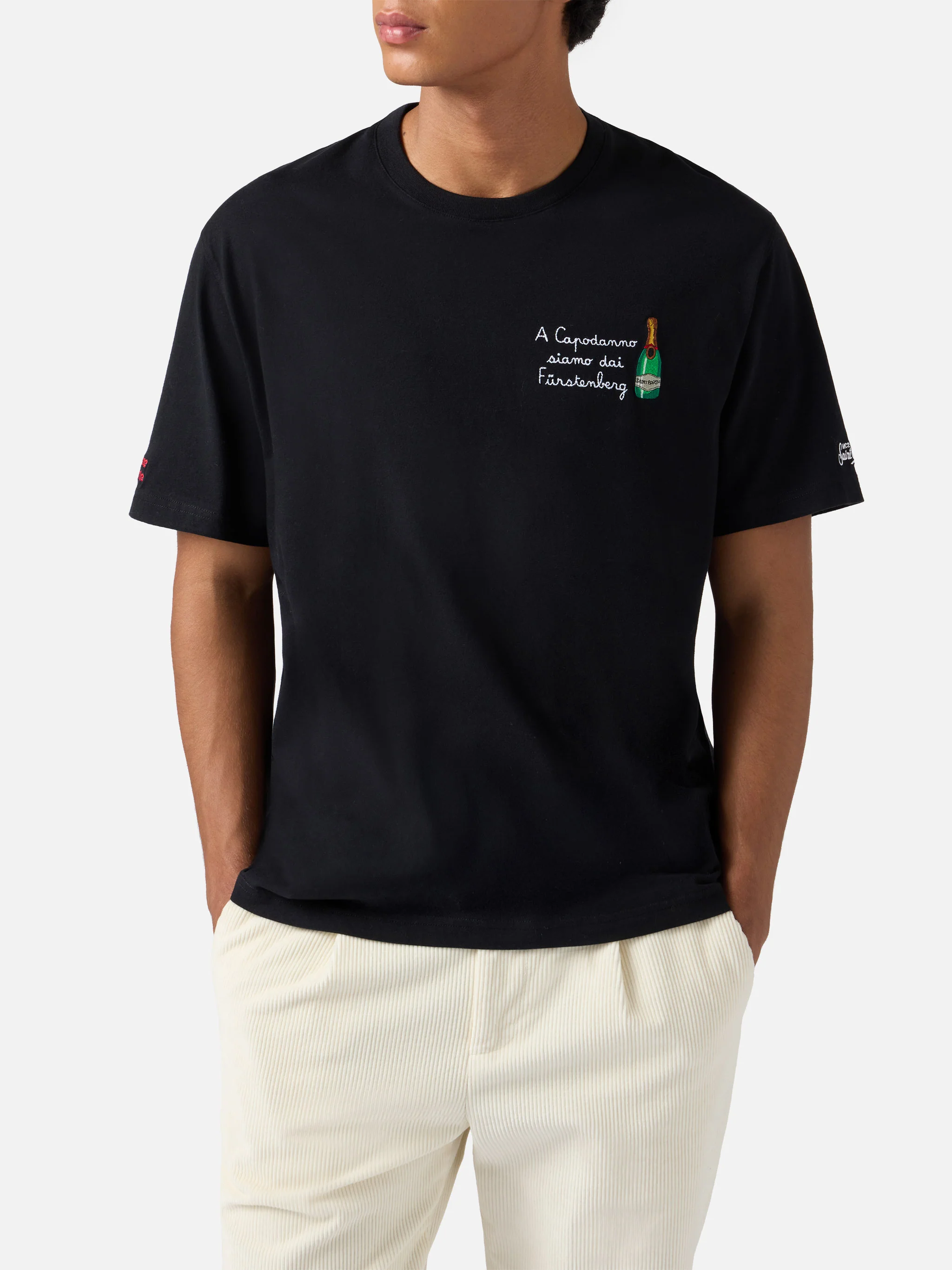 Winter cotton t-shirt Arnott Warm with Dai Fürstengberg embroidery | VACANZE DI NATALE SPECIAL EDITION - Image 3