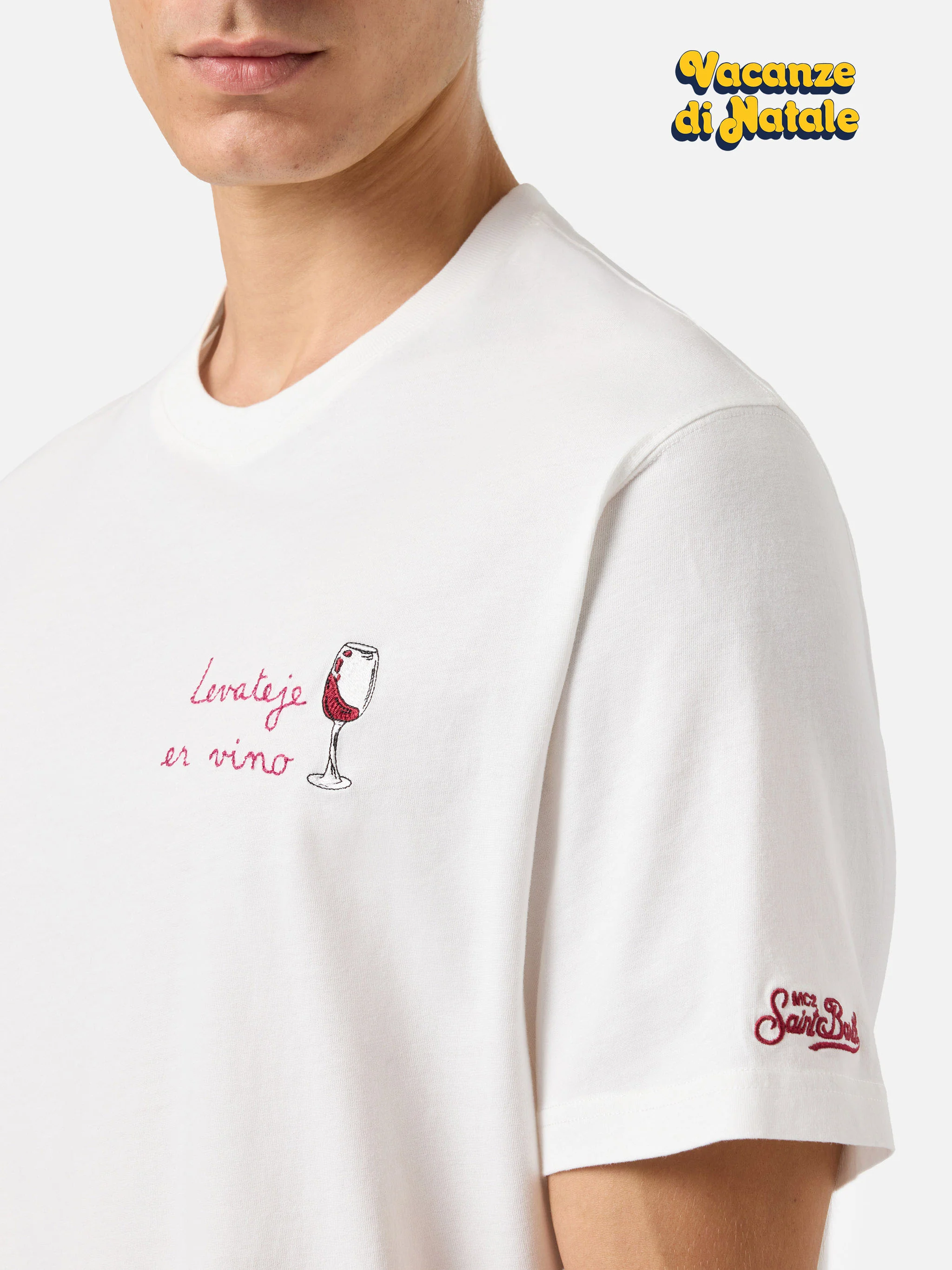 Winter cotton t-shirt Arnott Warm with Levateje er vino embroidery | VACANZE DI NATALE SPECIAL EDITION - Image 4
