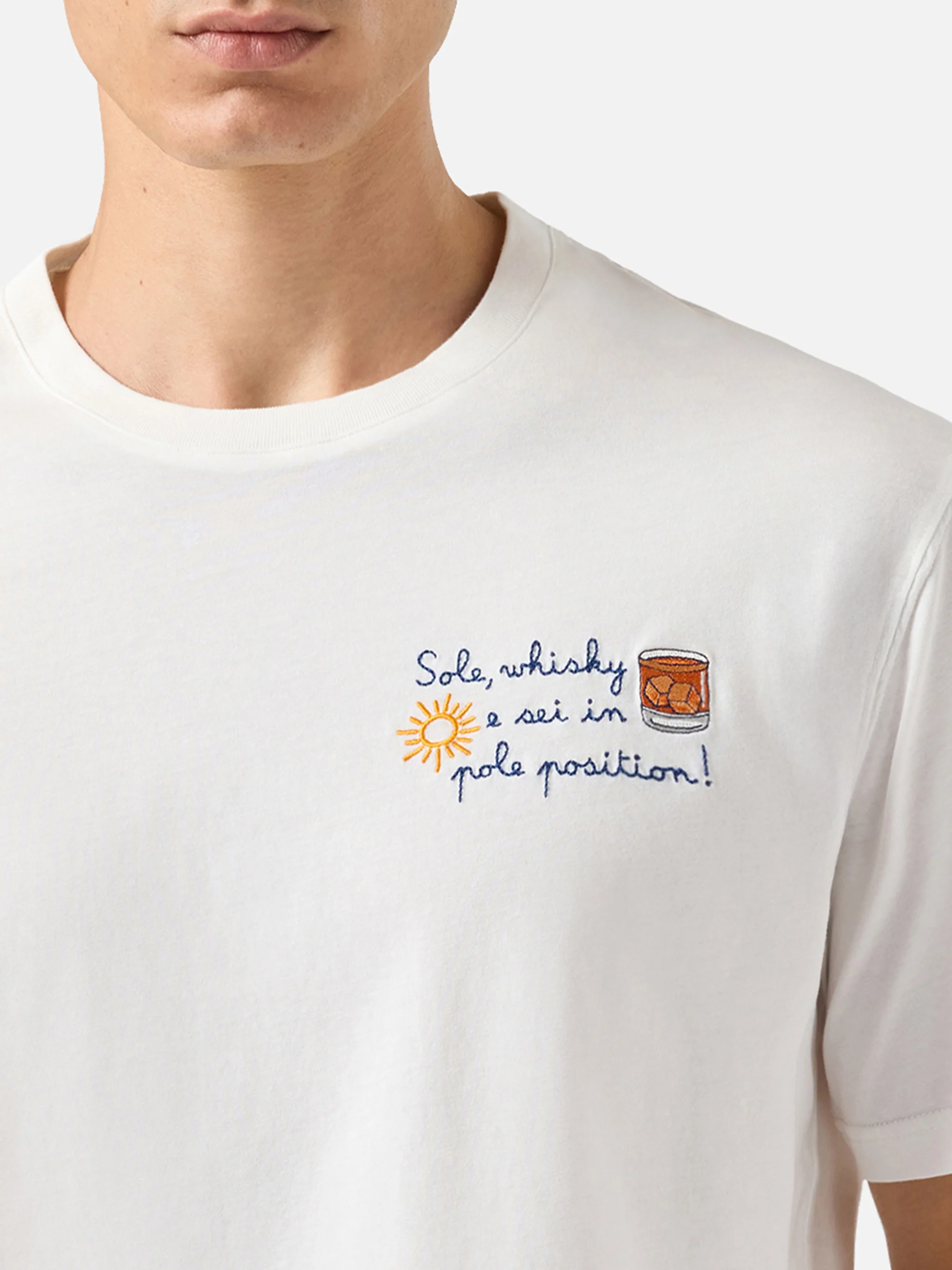 Winter cotton t-shirt Arnott Warm with Sole whisky e sei in pole position! embroidery | VACANZE DI NATALE SPECIAL EDITION - Image 2
