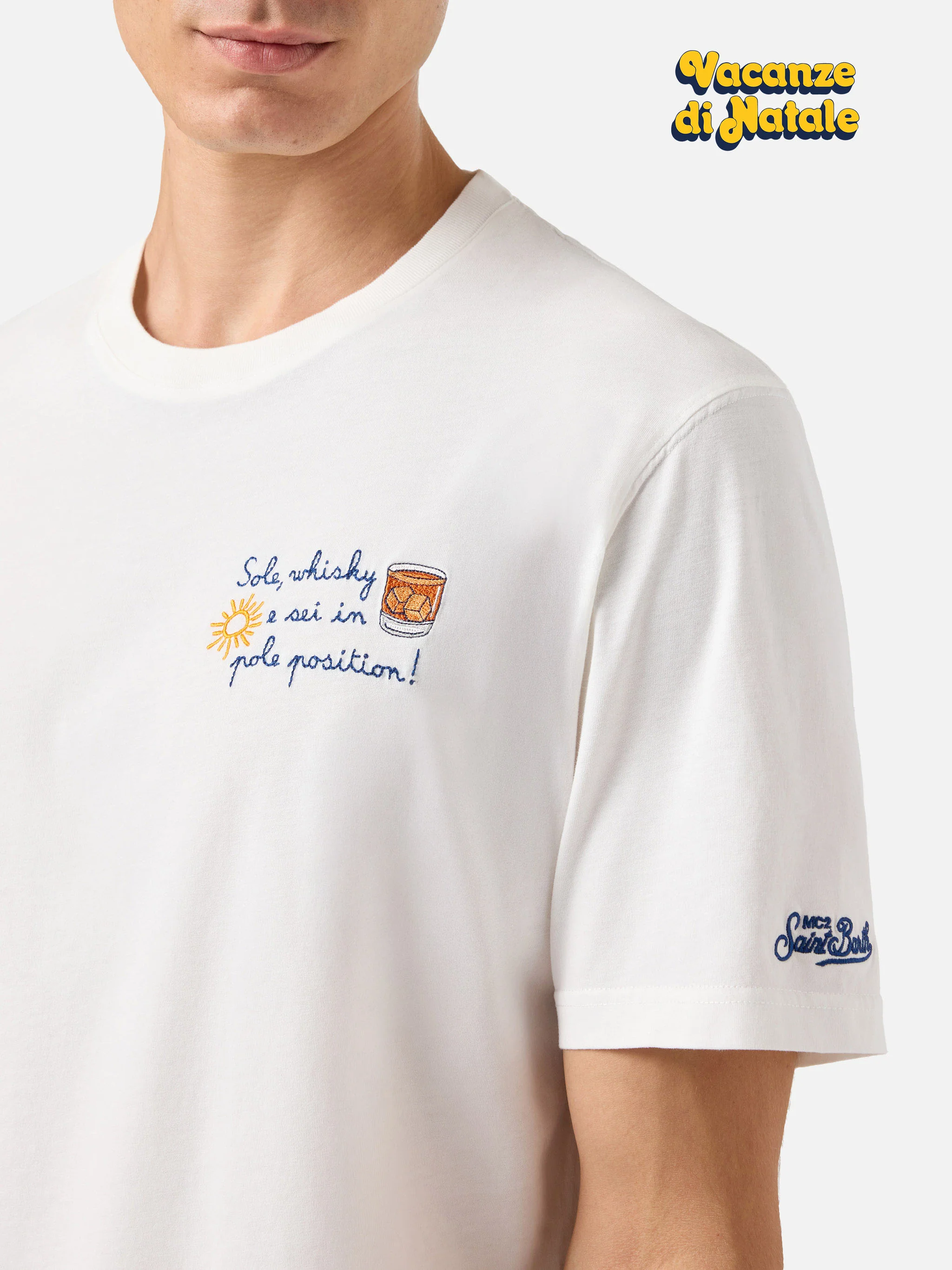 Winter cotton t-shirt Arnott Warm with Sole whisky e sei in pole position! embroidery | VACANZE DI NATALE SPECIAL EDITION - Image 5