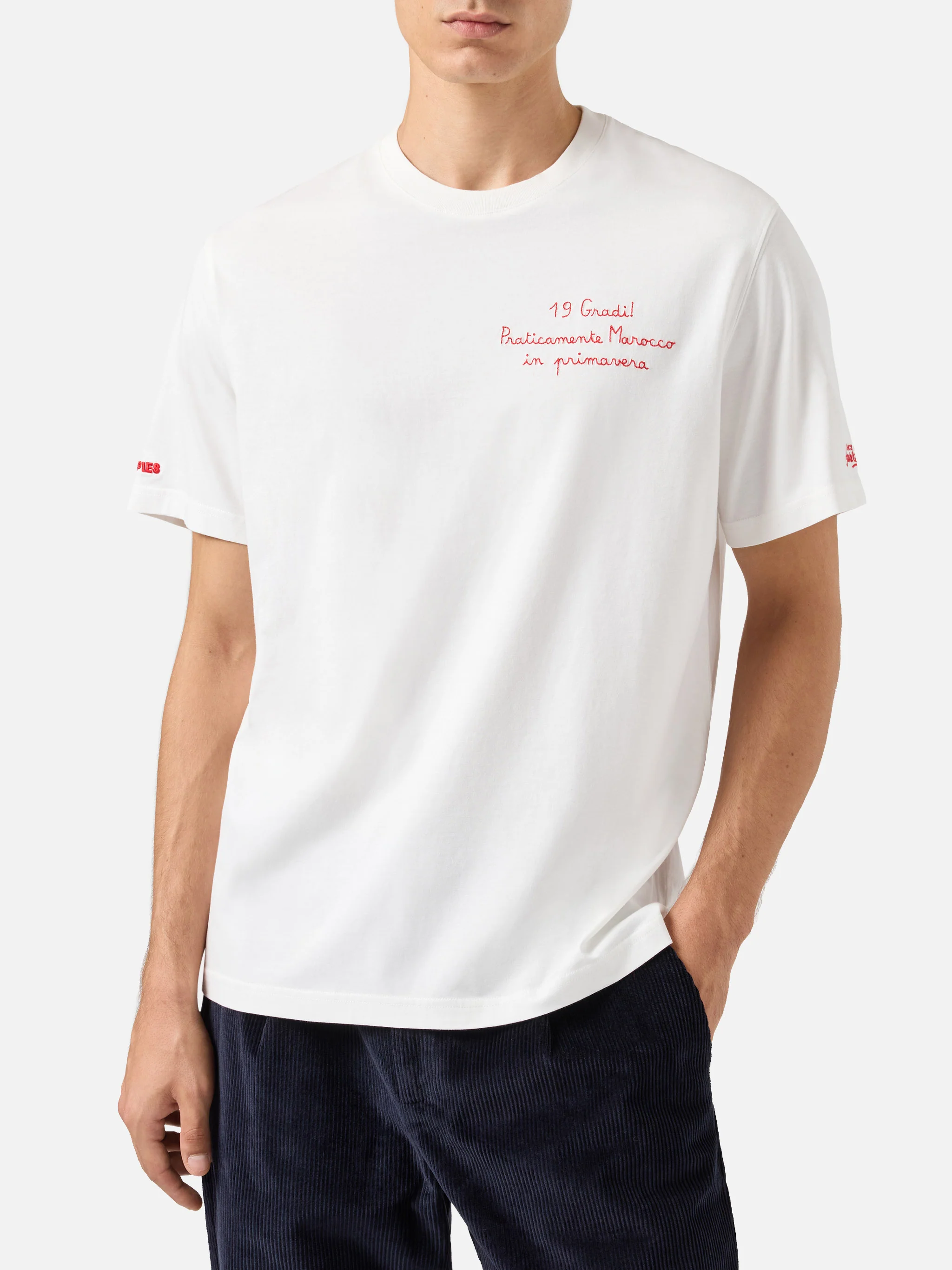 Winter cotton t-shirt Arnott with Praticamente Marocco... embroidery | YUPPIES SPECIAL EDITION - Image 3