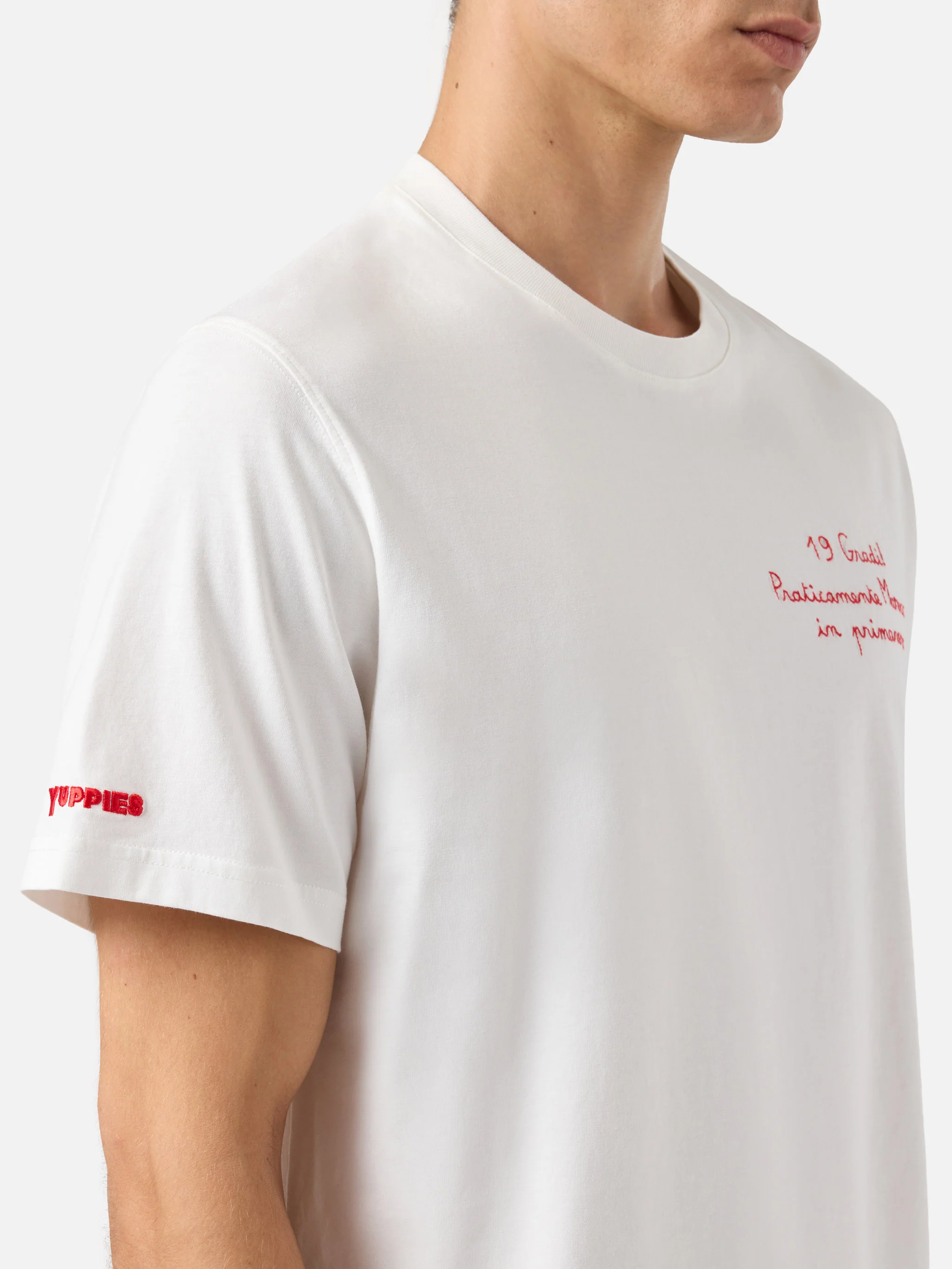 Winter cotton t-shirt Arnott with Praticamente Marocco... embroidery | YUPPIES SPECIAL EDITION - Image 4