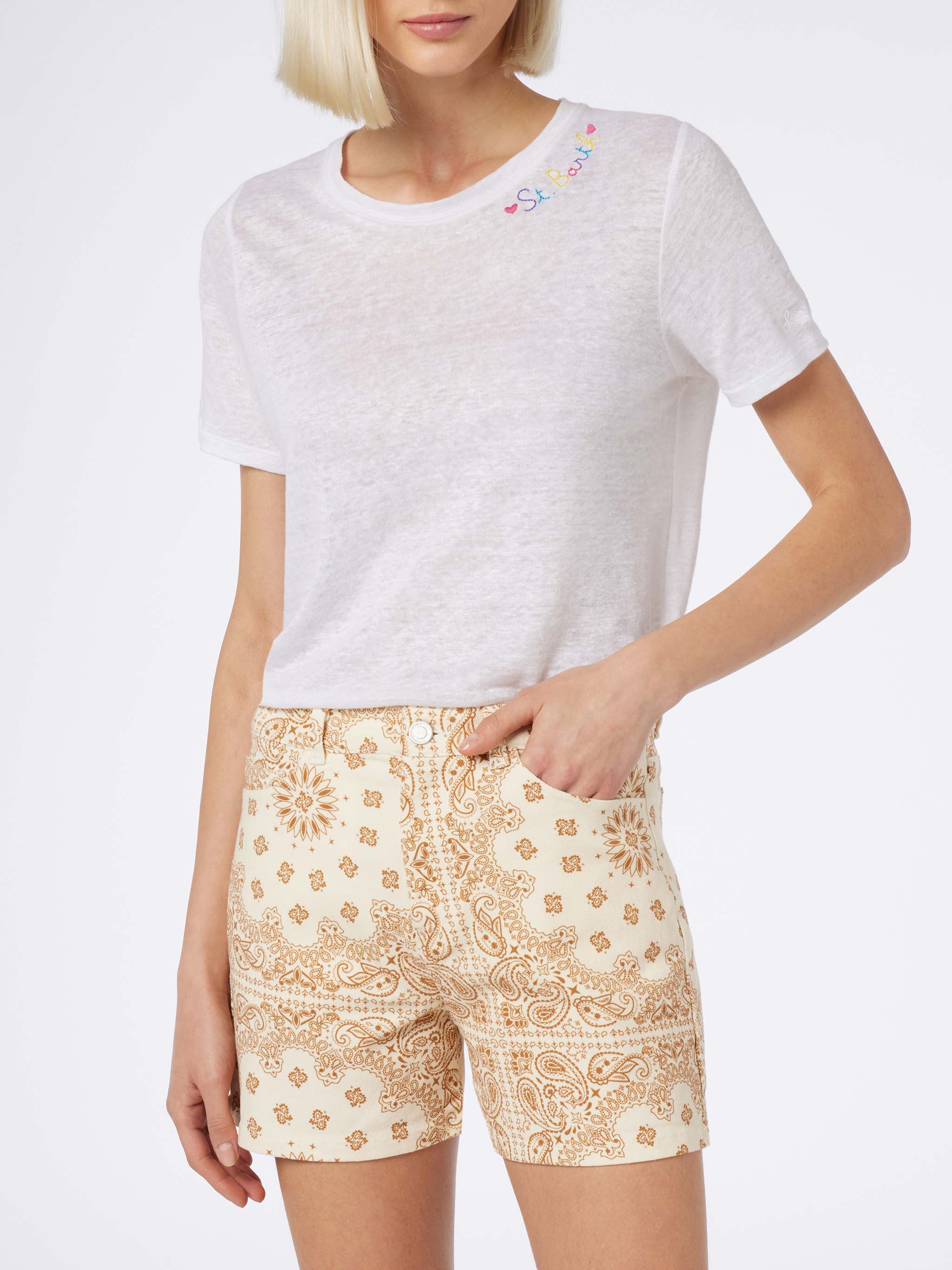 Cancun bandanna print denim bermuda shorts - Image 3