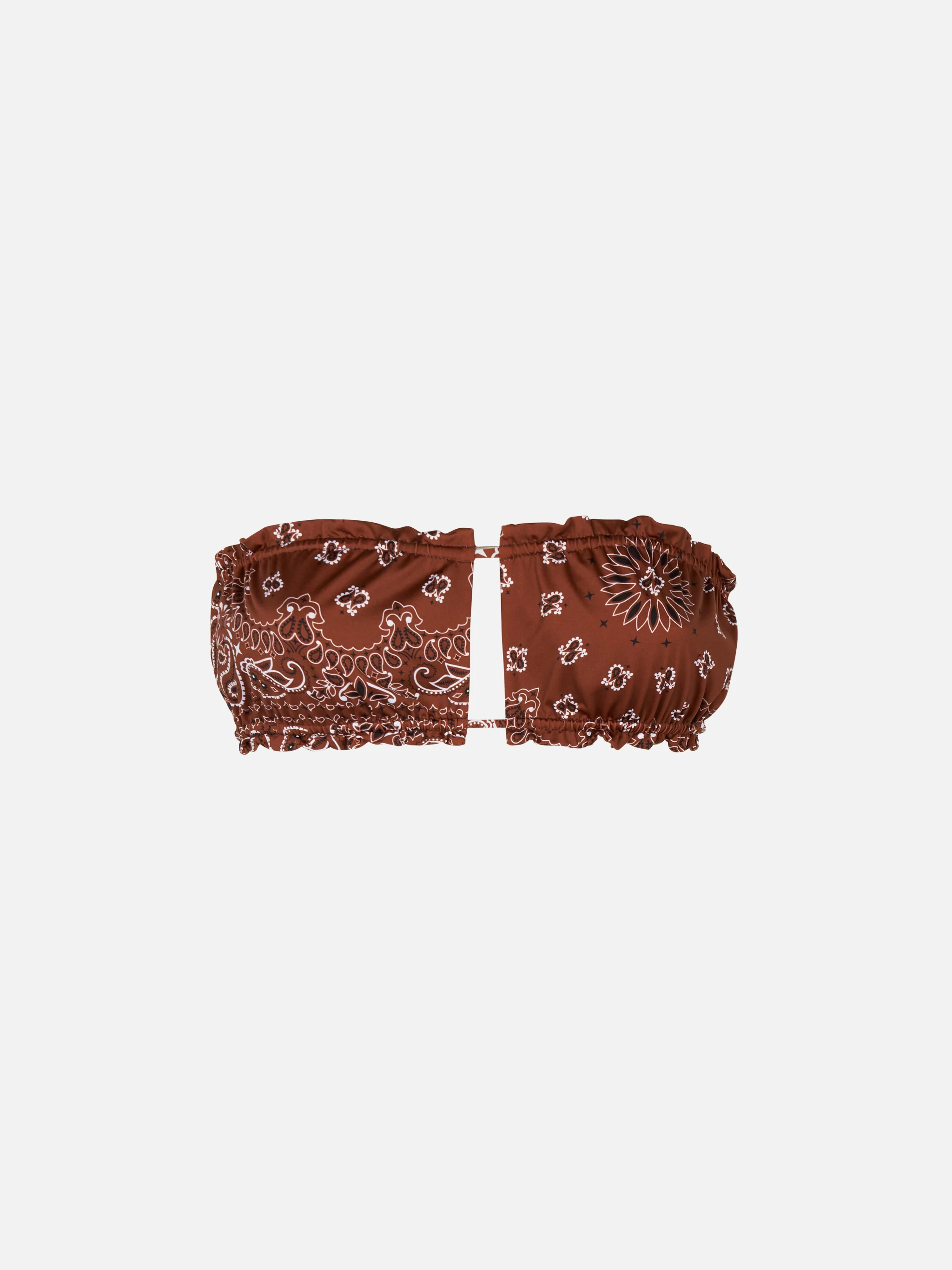 Lyam brown bandana bandeau bikini top