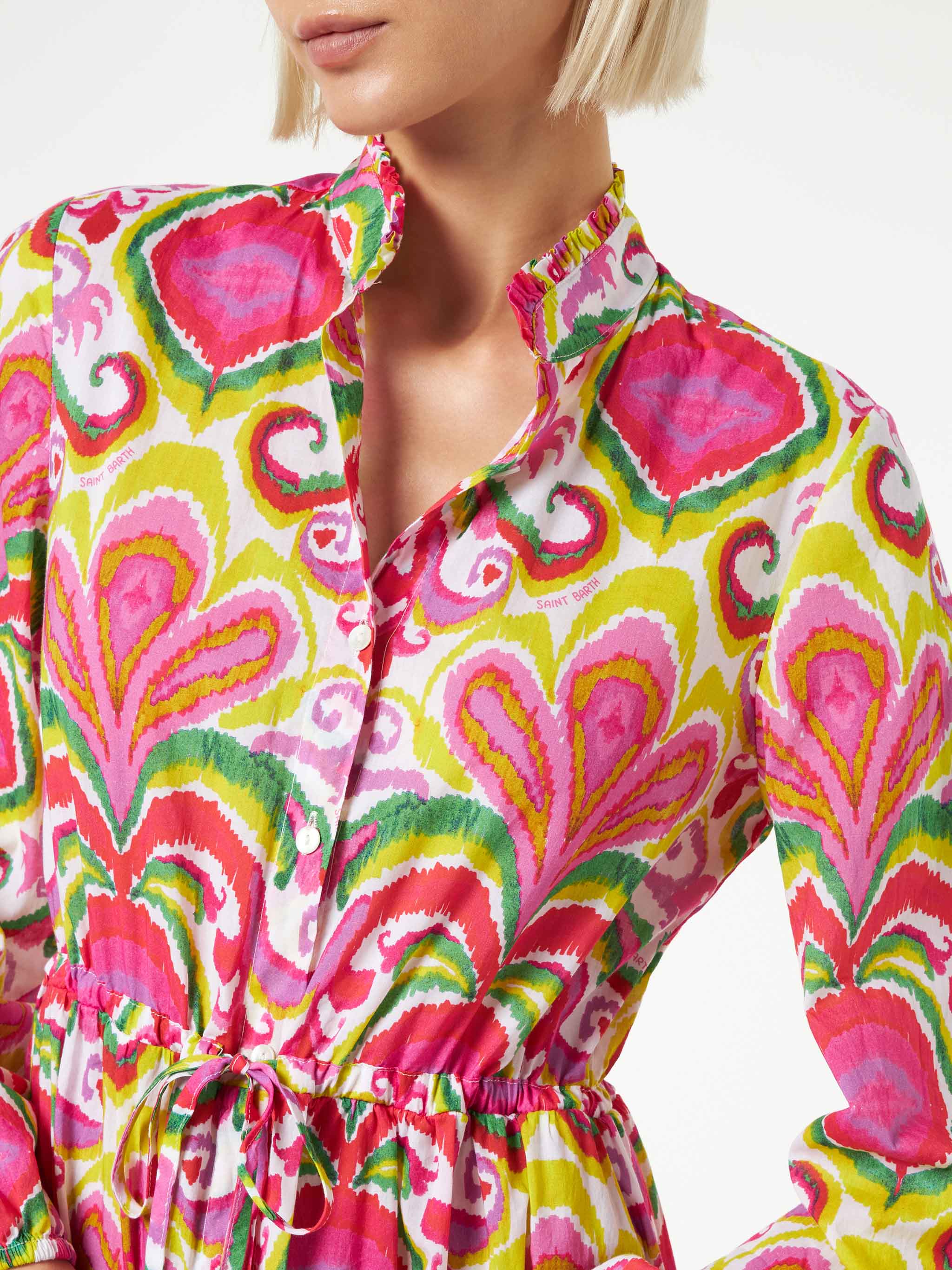 Jodie cotton dress with ikat print - Image 3