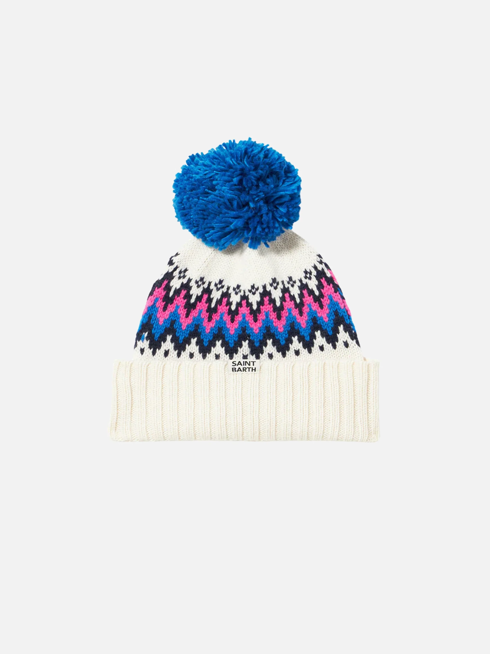 Wengen Nordic white jacquard knit beanie - Image 3