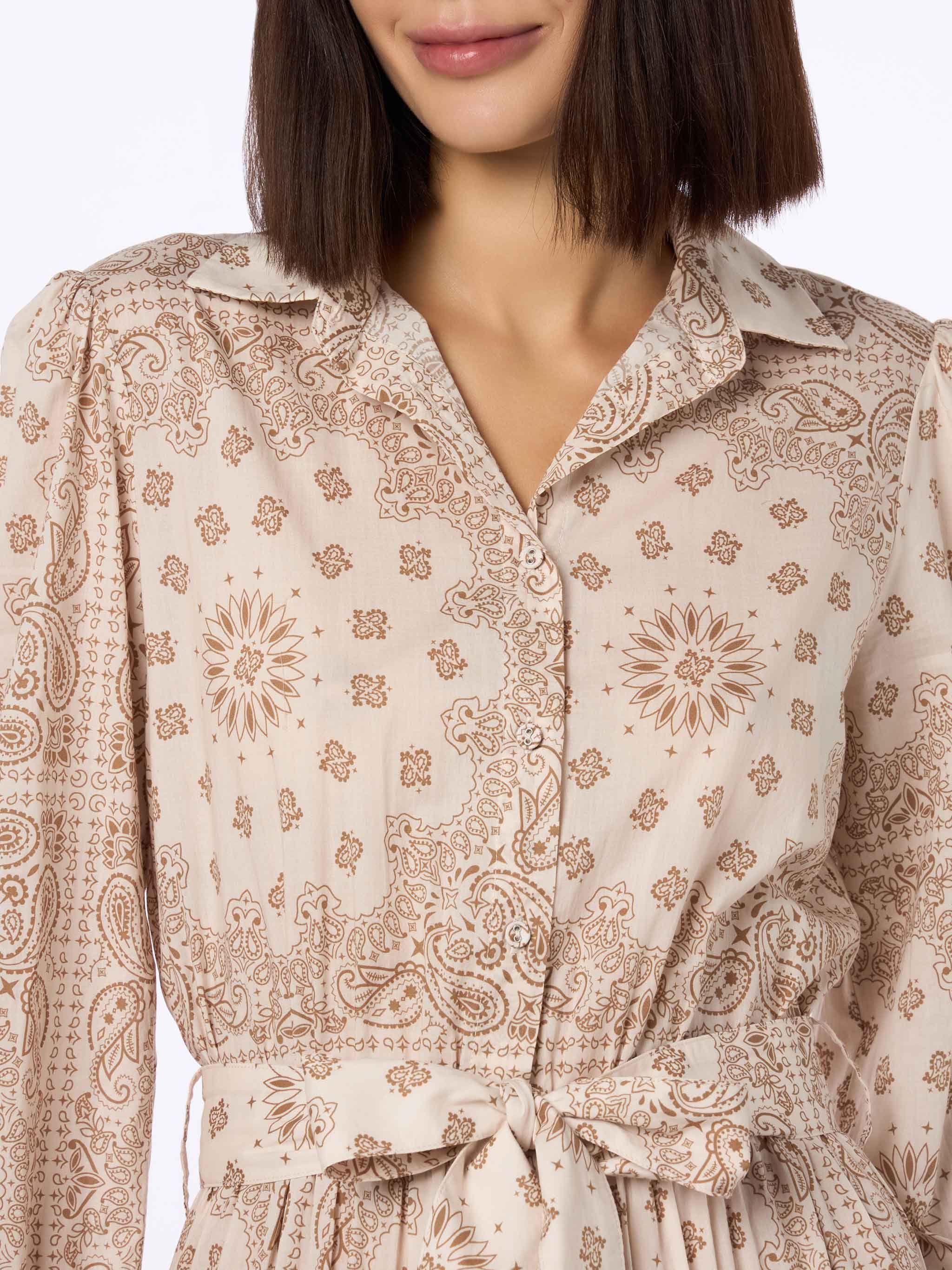 Beige bandana Jensen cotton dress - Image 3