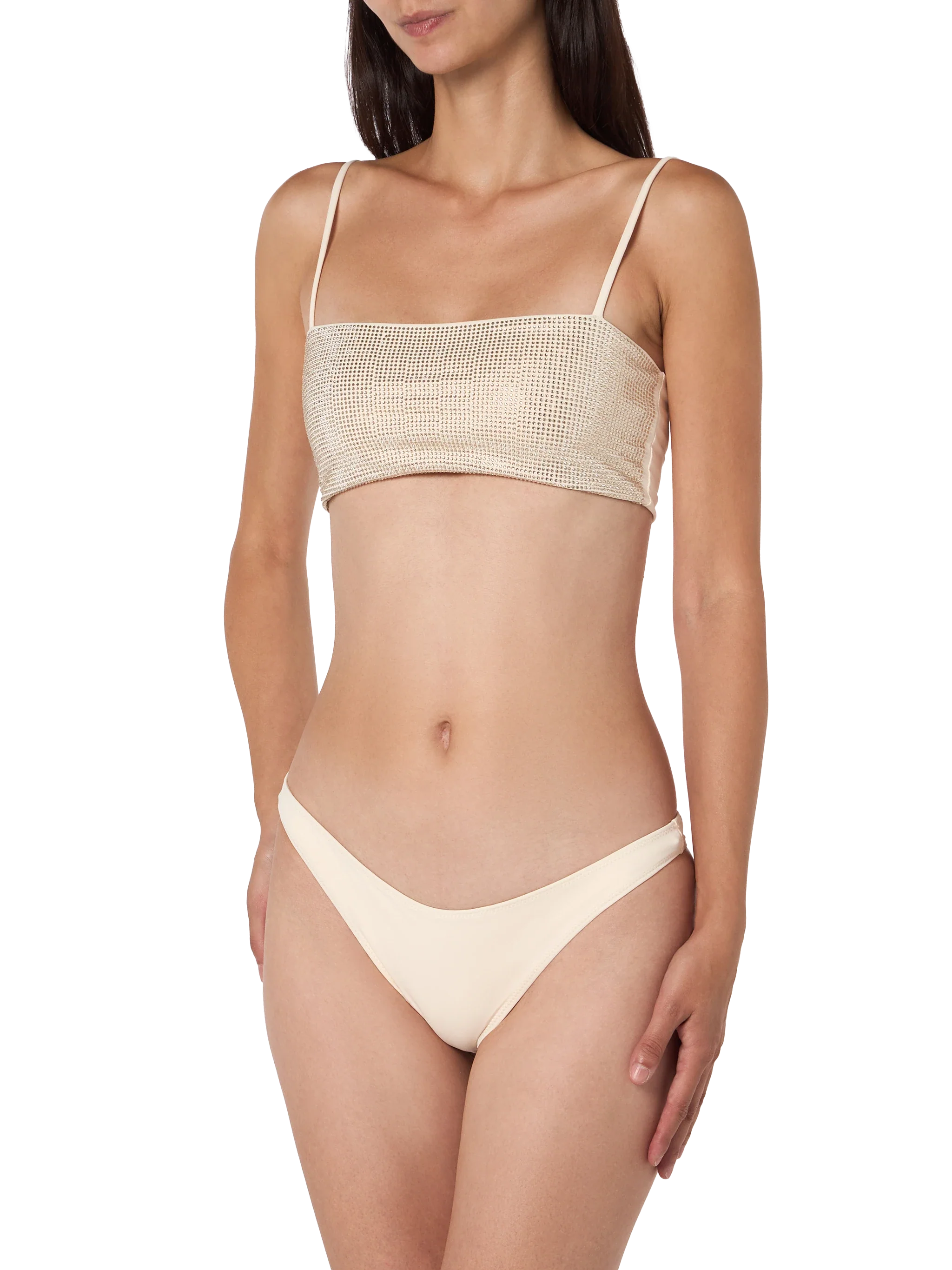 Athena Naomi beige bandeau bikini with rhinestones - Image 2