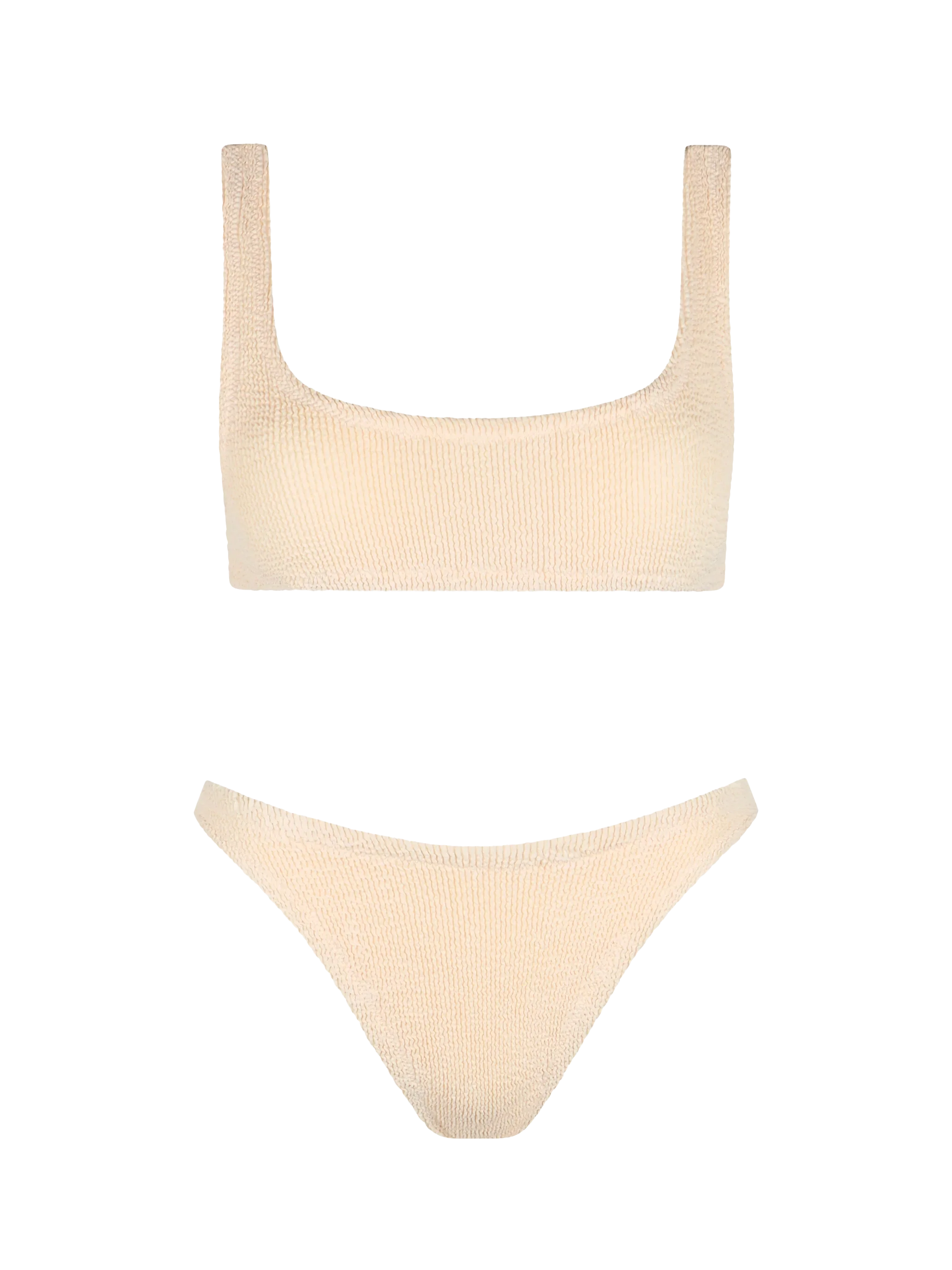 Naima Elise beige crinkle bralette bikini