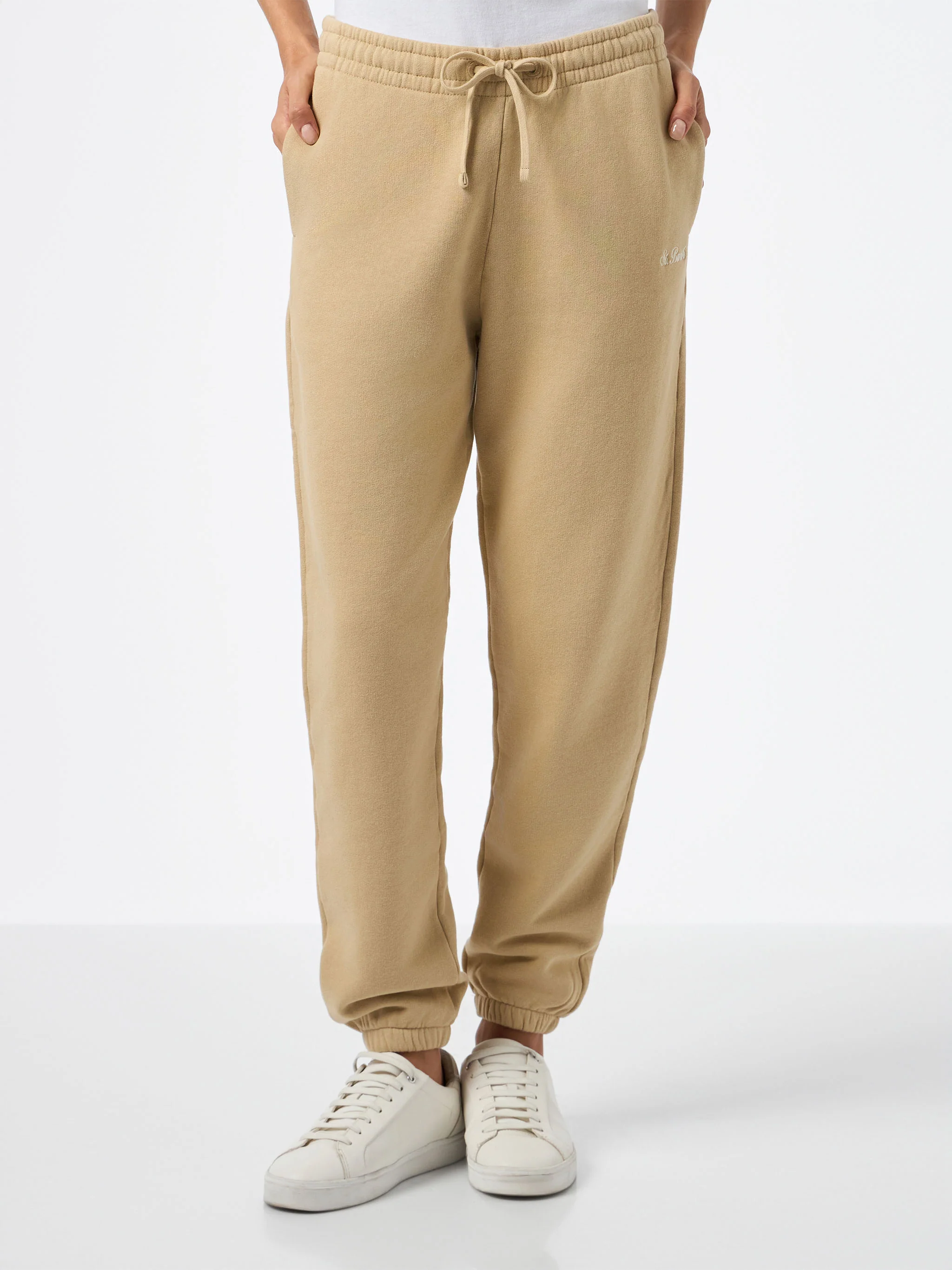 Odalys beige cotton fleece jogger pants - Image 2