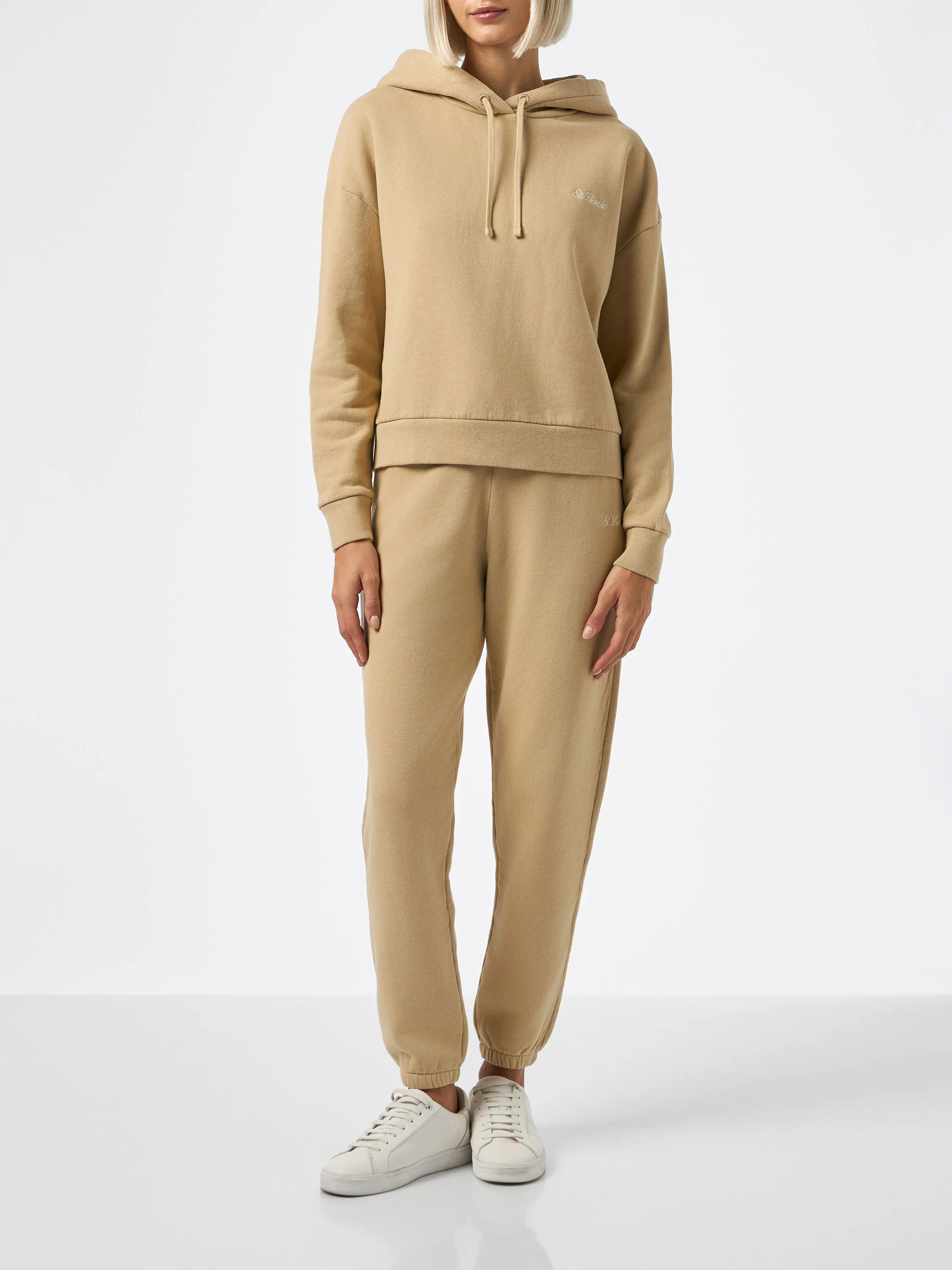 Odalys beige cotton fleece jogger pants - Image 3