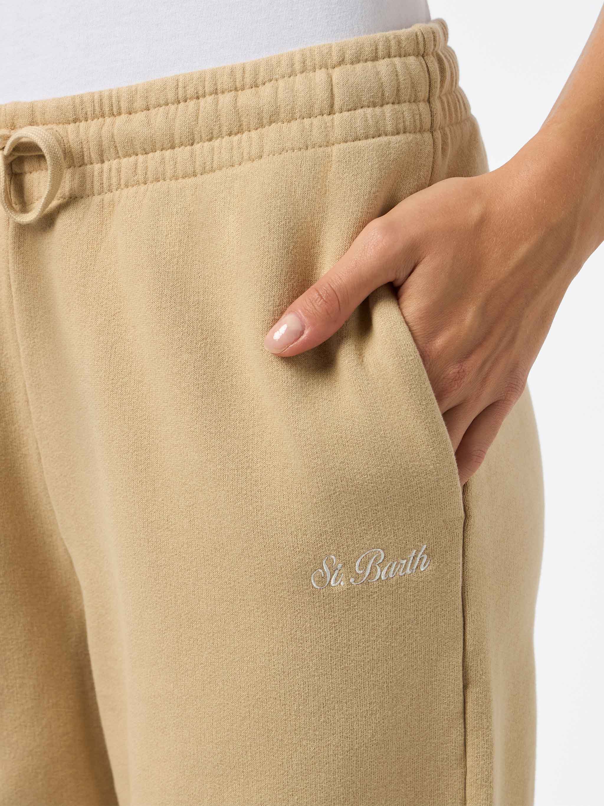 Odalys beige cotton fleece jogger pants - Image 5
