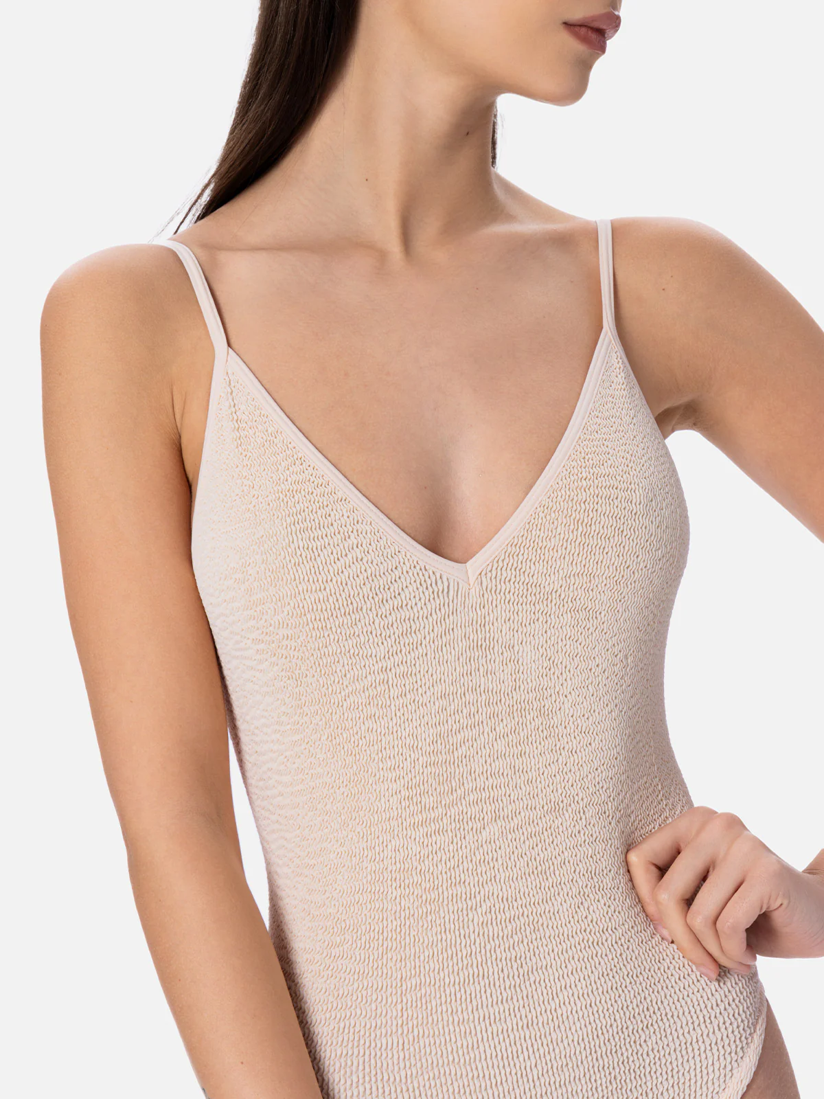 Susanne beige crinkle one-piece swimsuit - Image 3