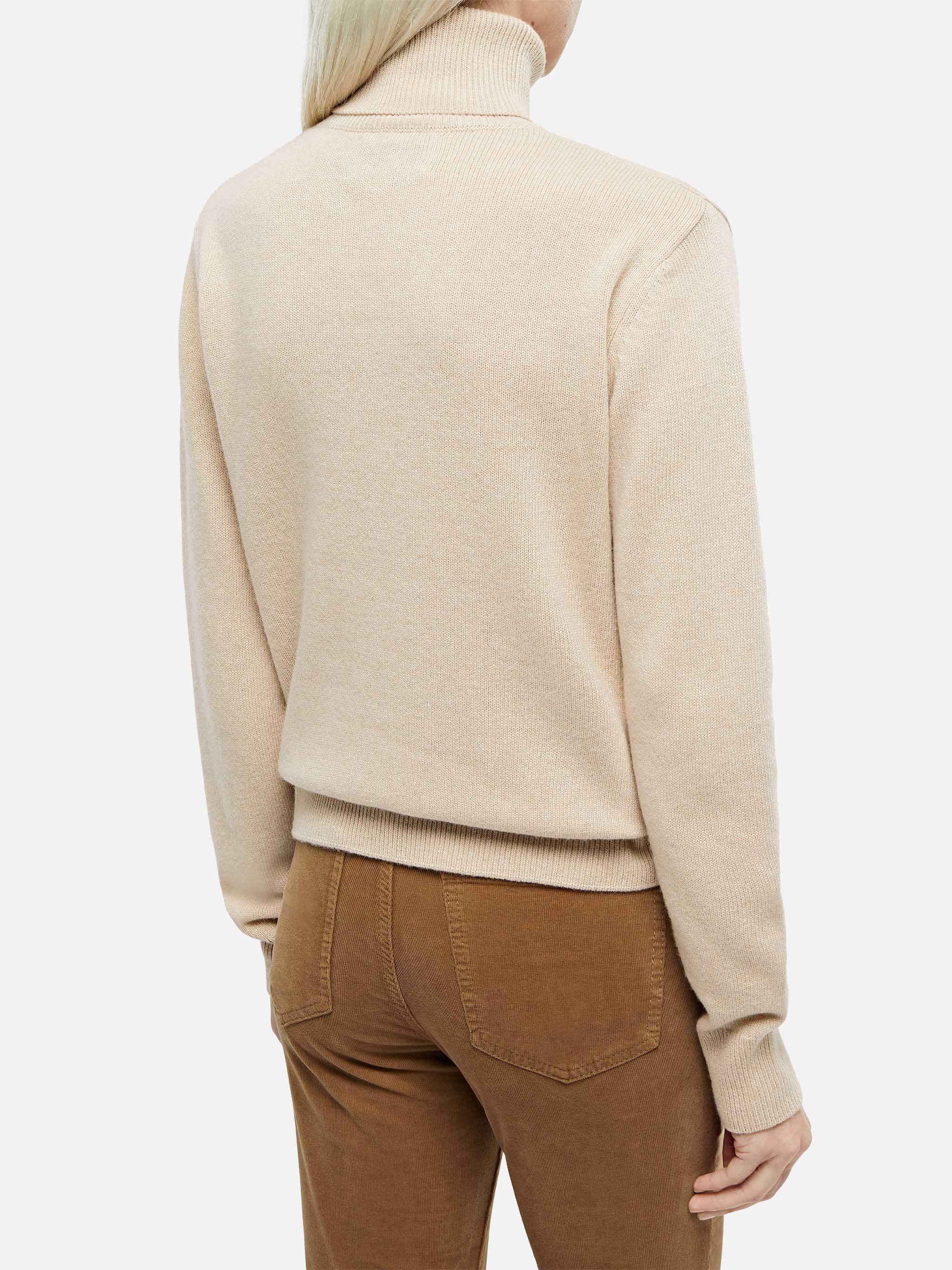 Beige turtleneck Moody in BLENDED CASHMERE - Image 3