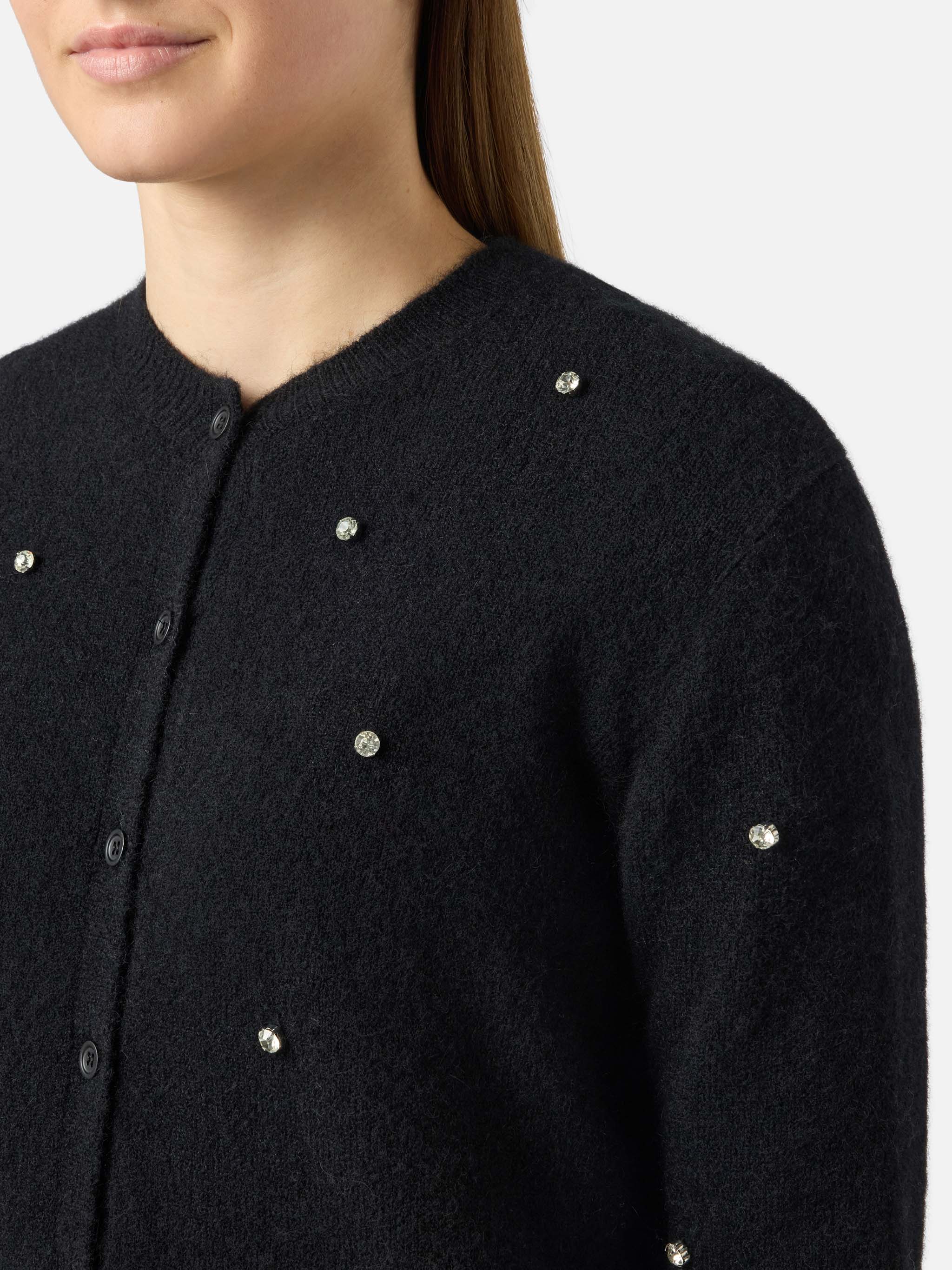 Black Bellamy cardigan with rhinestones - Image 2