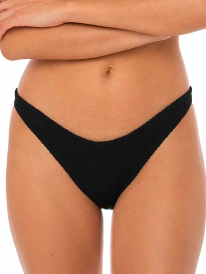 Elise black crinkle swim briefs