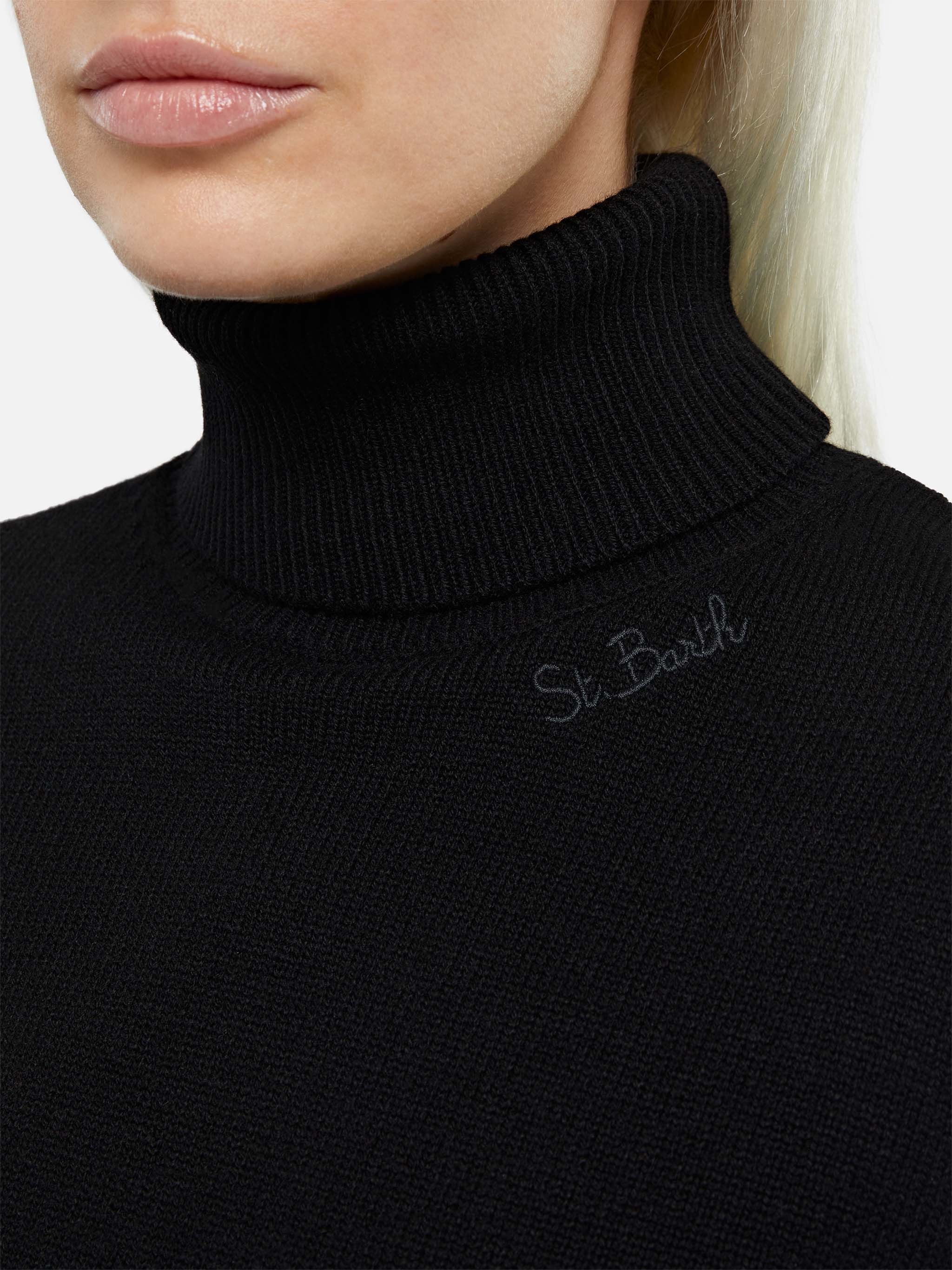 Black turtleneck Moody IN BLENDED CASHMERE - Image 2