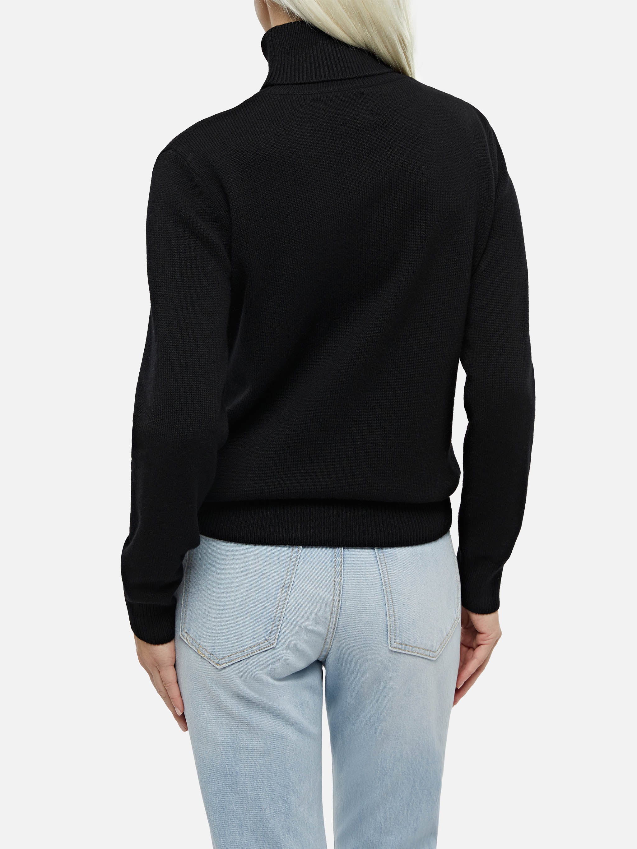 Black turtleneck Moody IN BLENDED CASHMERE - Image 3