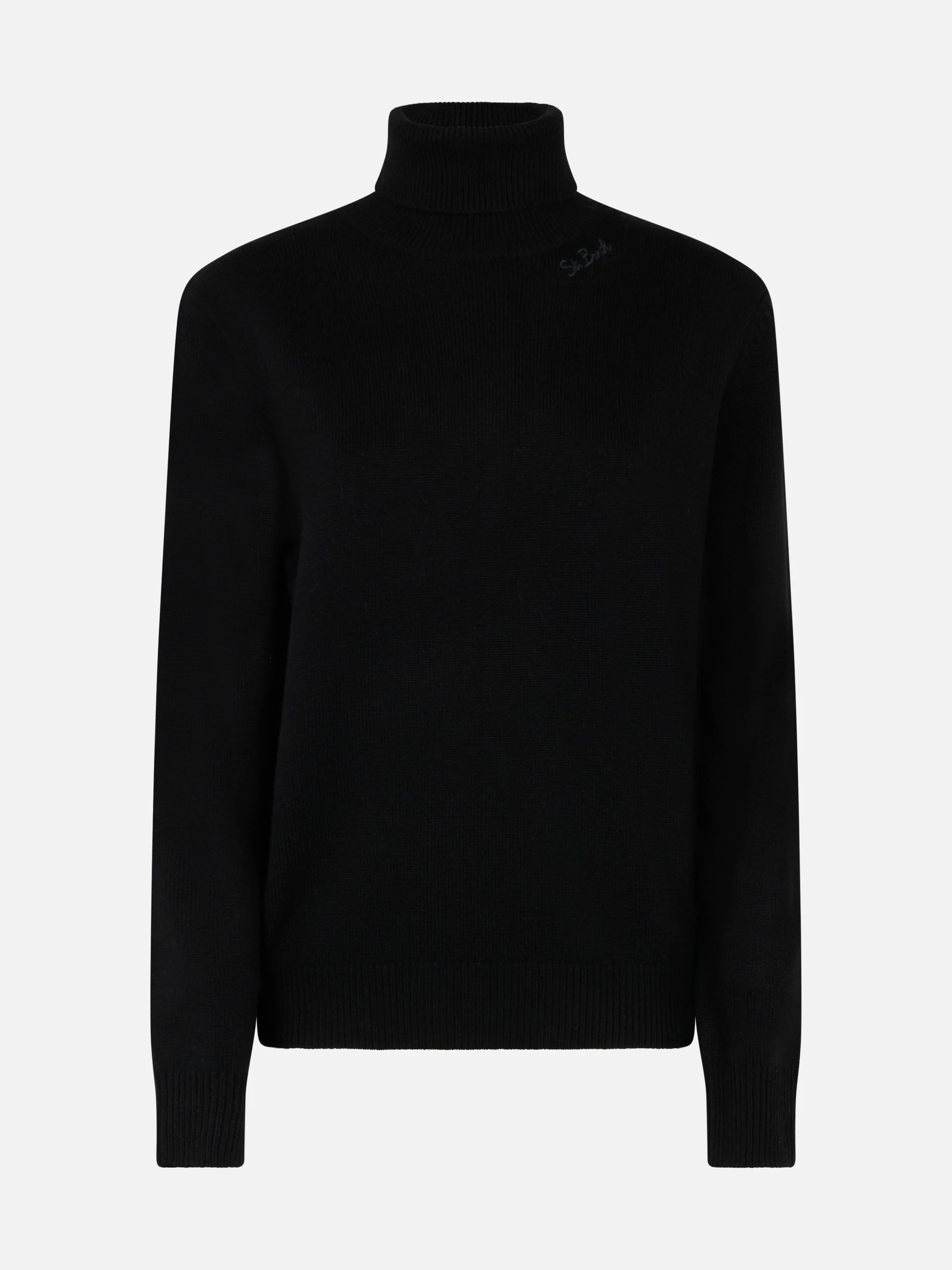 Black turtleneck Moody IN BLENDED CASHMERE - Image 4