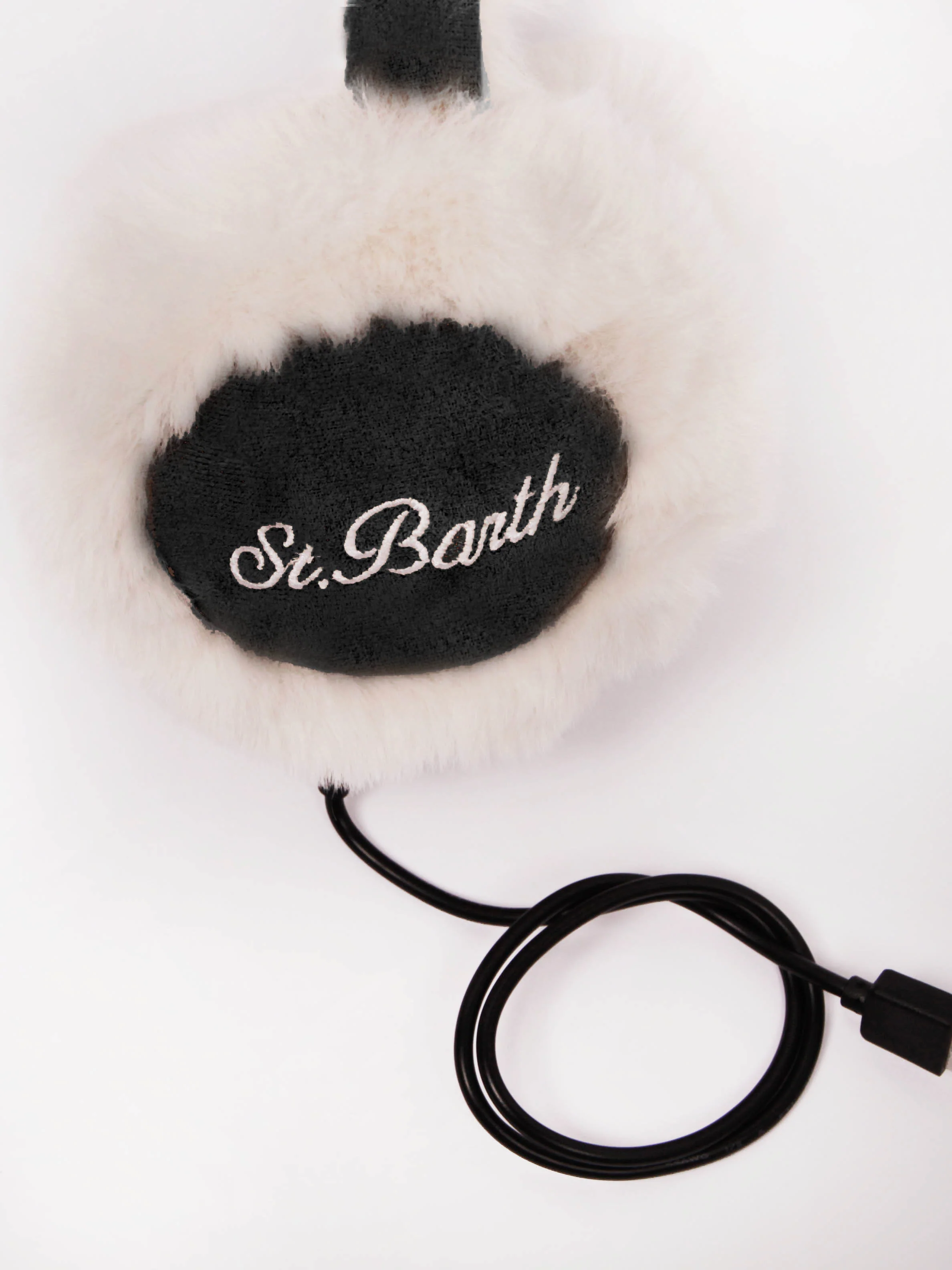 Black suede-effect earmuffs with wireless speaker - Image 2