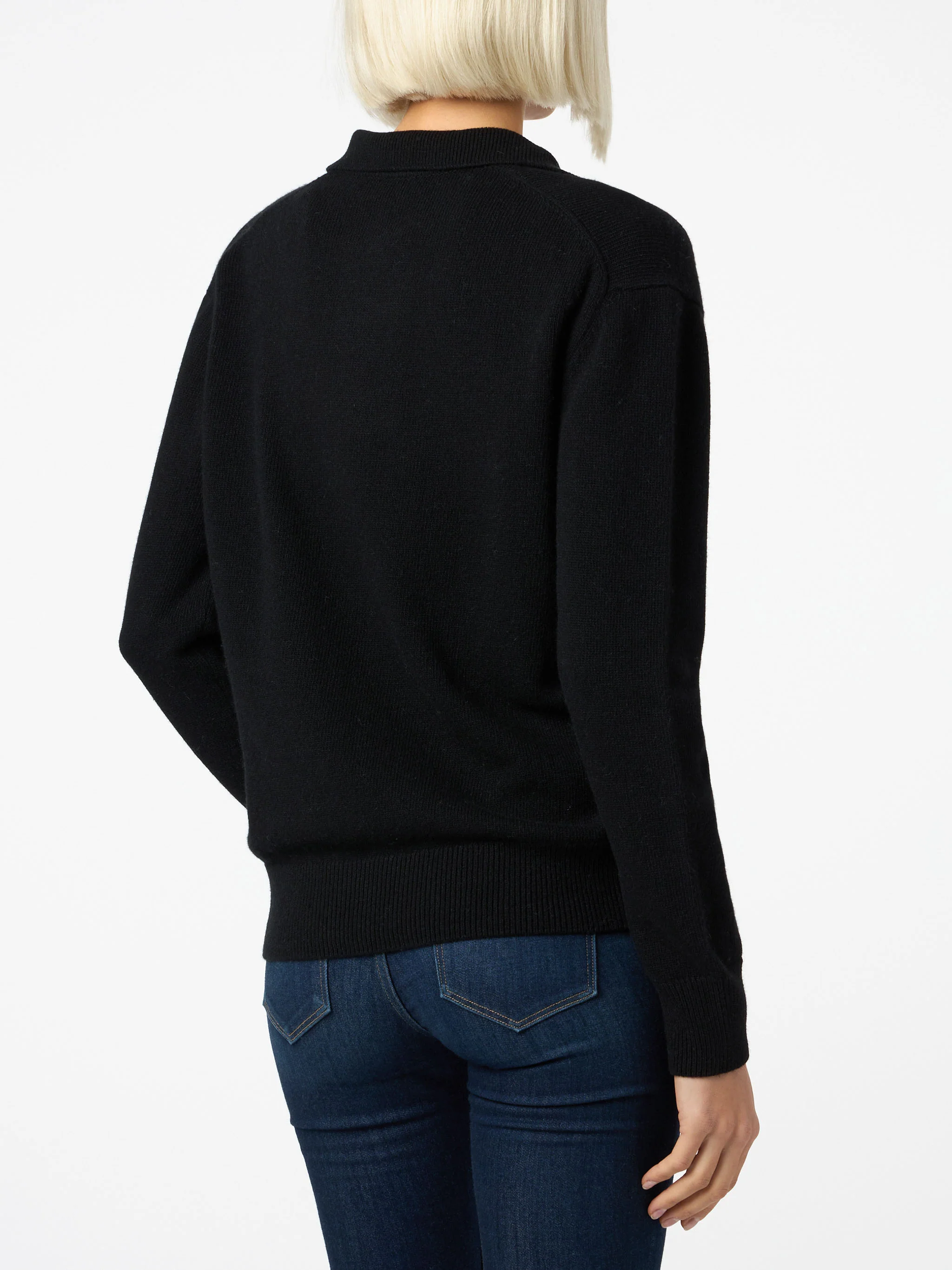 Eze black cashmere blend sweater with polo collar - Image 4