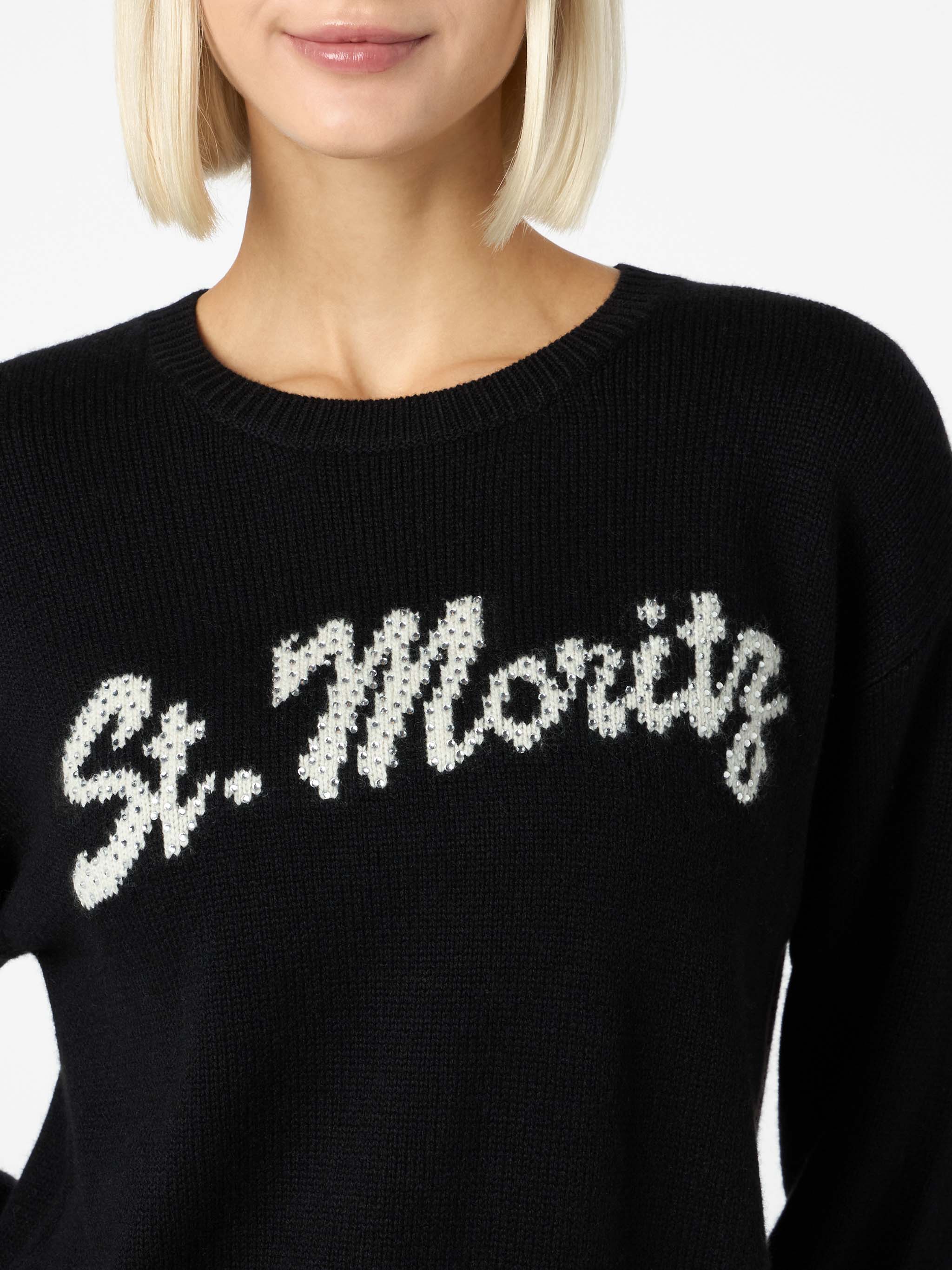 Louise black sweater with St. Moritz rhinestones | Special Edition - Image 2