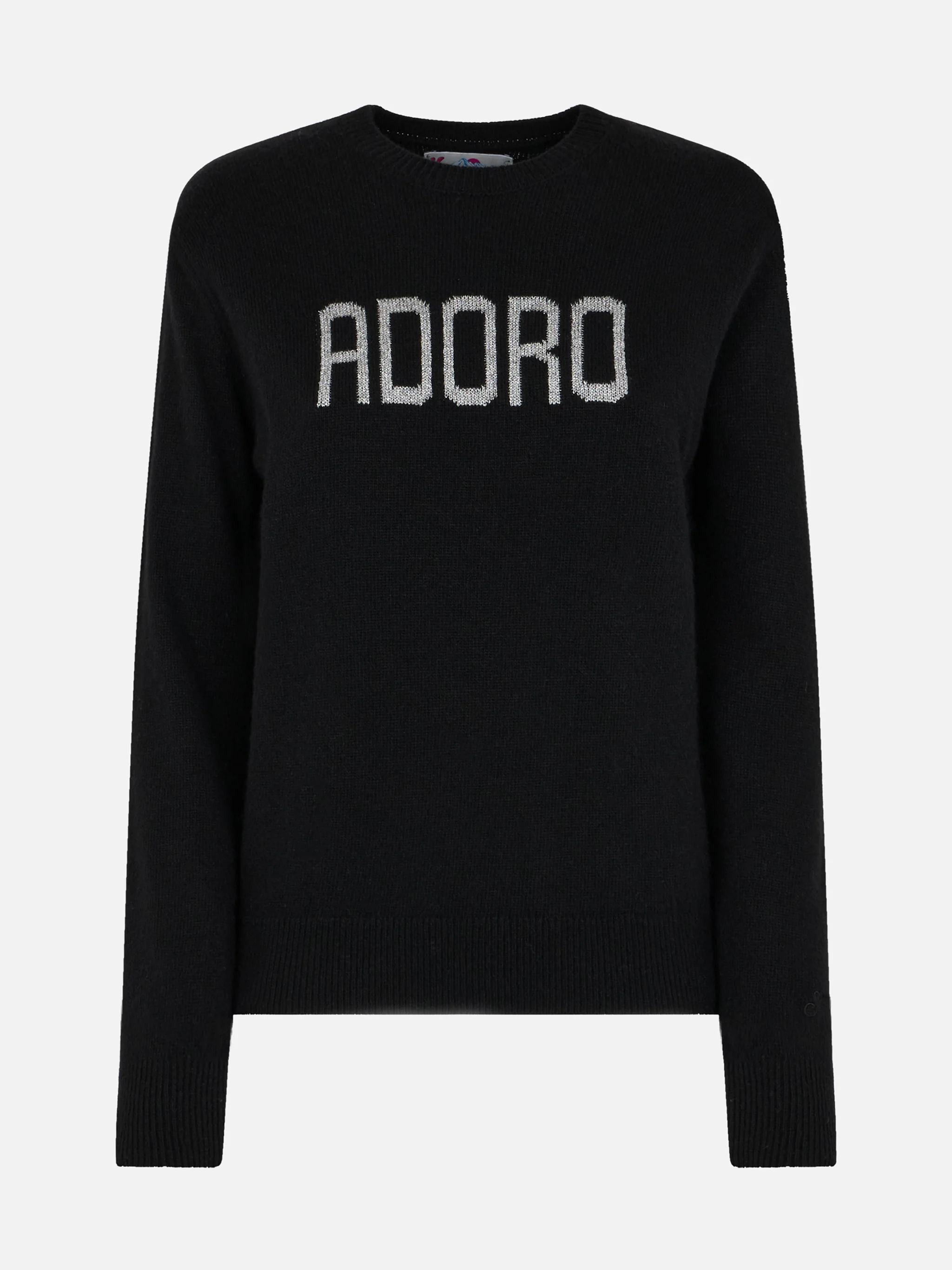 New Queen black alpaca blend sweater with Adoro jacquard - Image 3