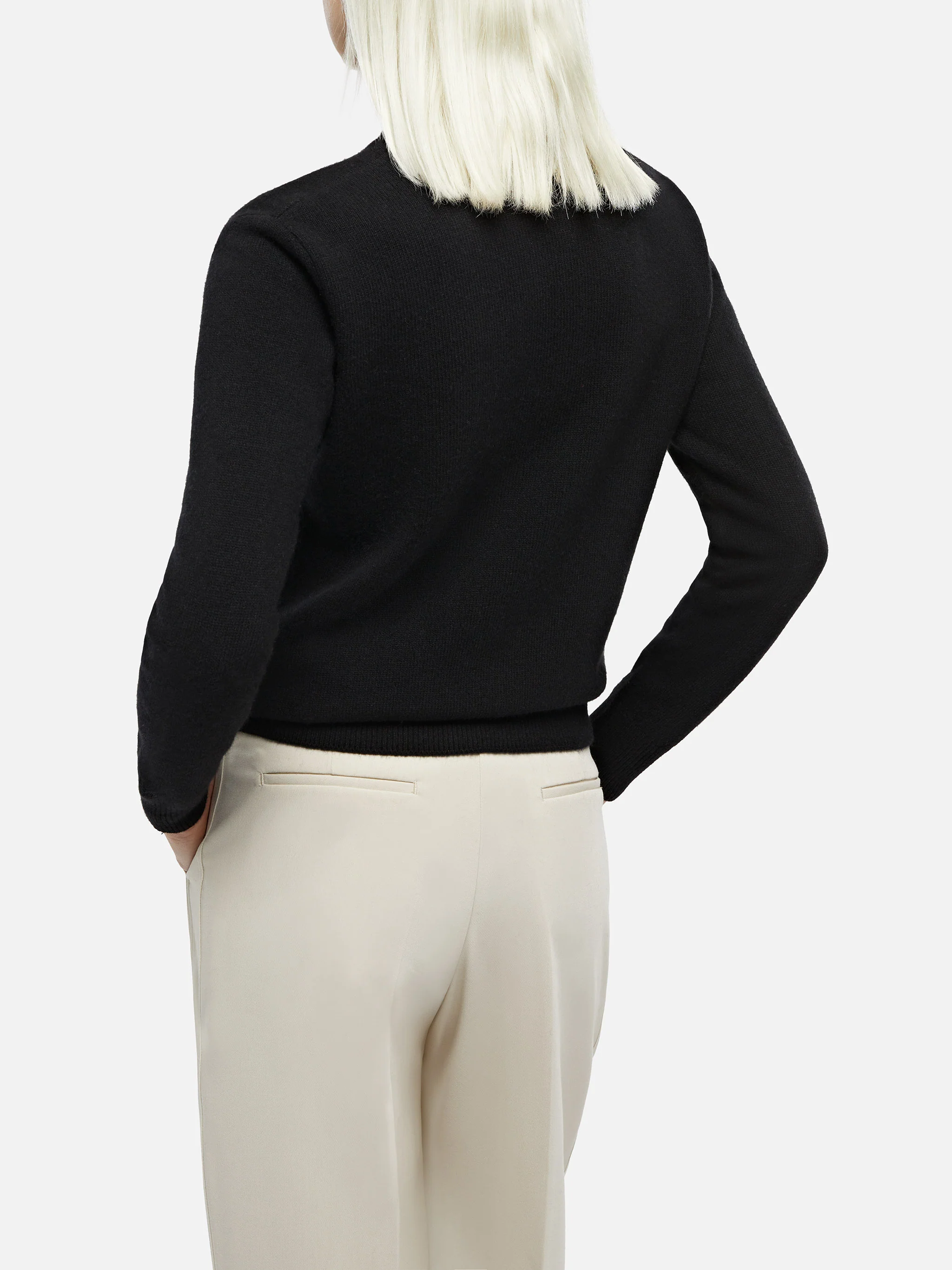 New Queen black alpaca blend sweater with Adoro jacquard - Image 4