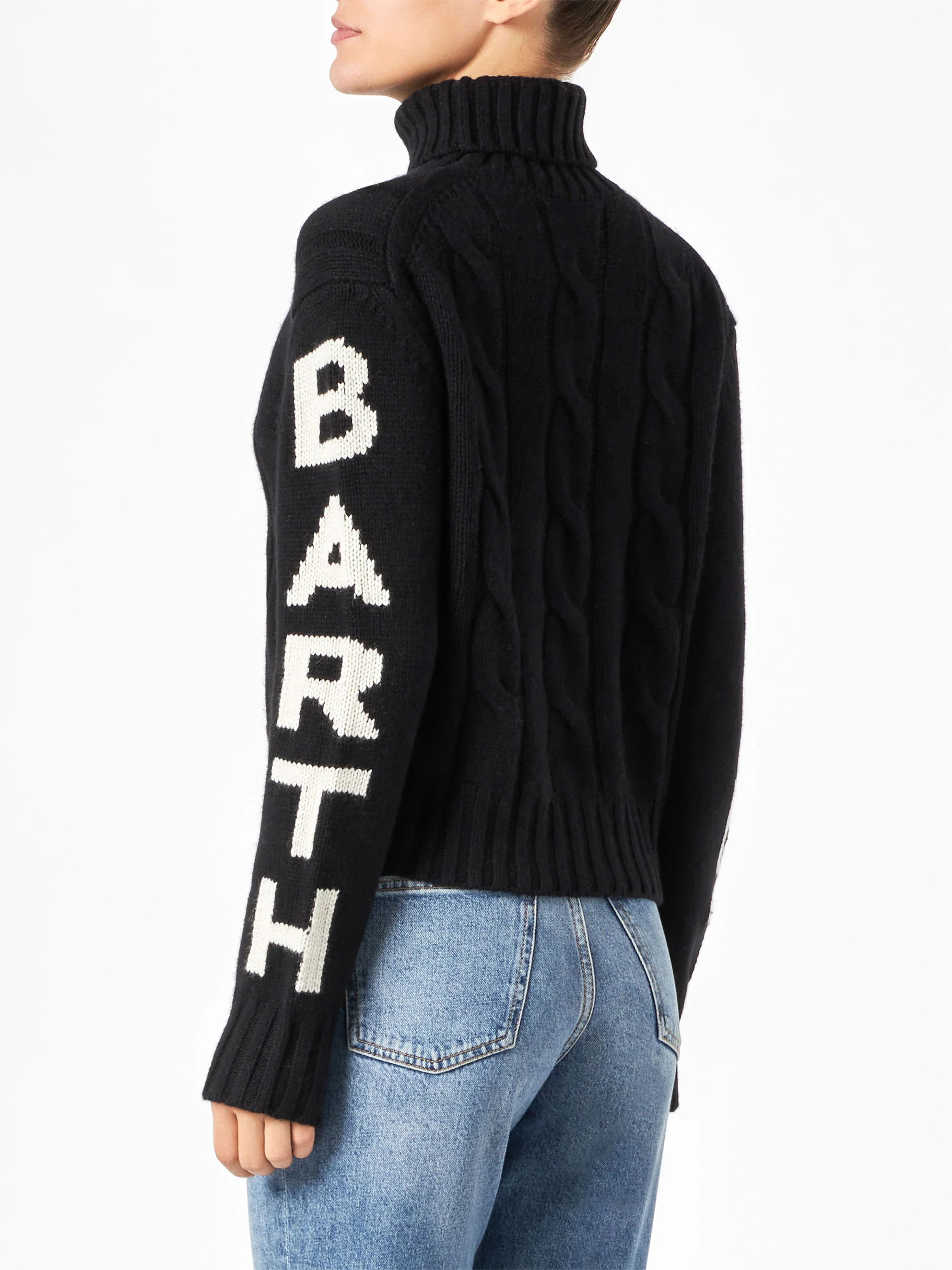 Adler black braided turtleneck sweater with Saint Barth jacquard - Image 3
