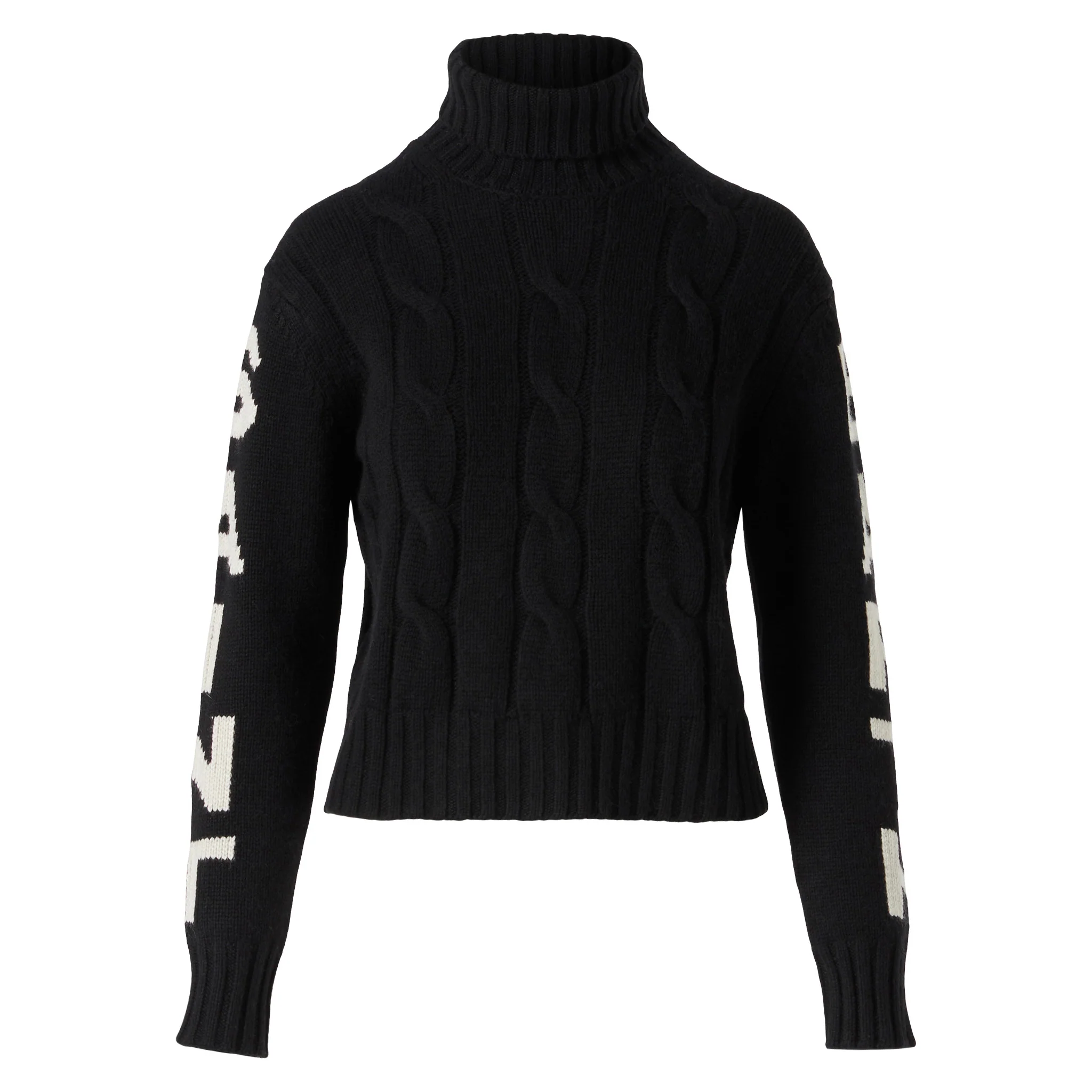 Adler black braided turtleneck sweater with Saint Barth jacquard - Image 4