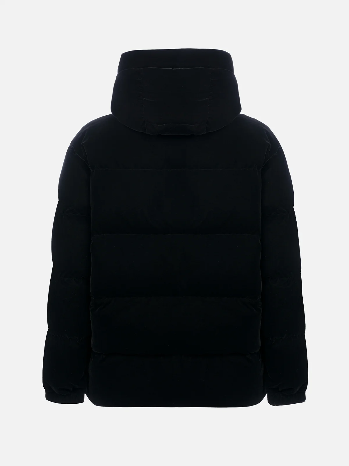 Geneve black velvet hooded down jacket - Image 5