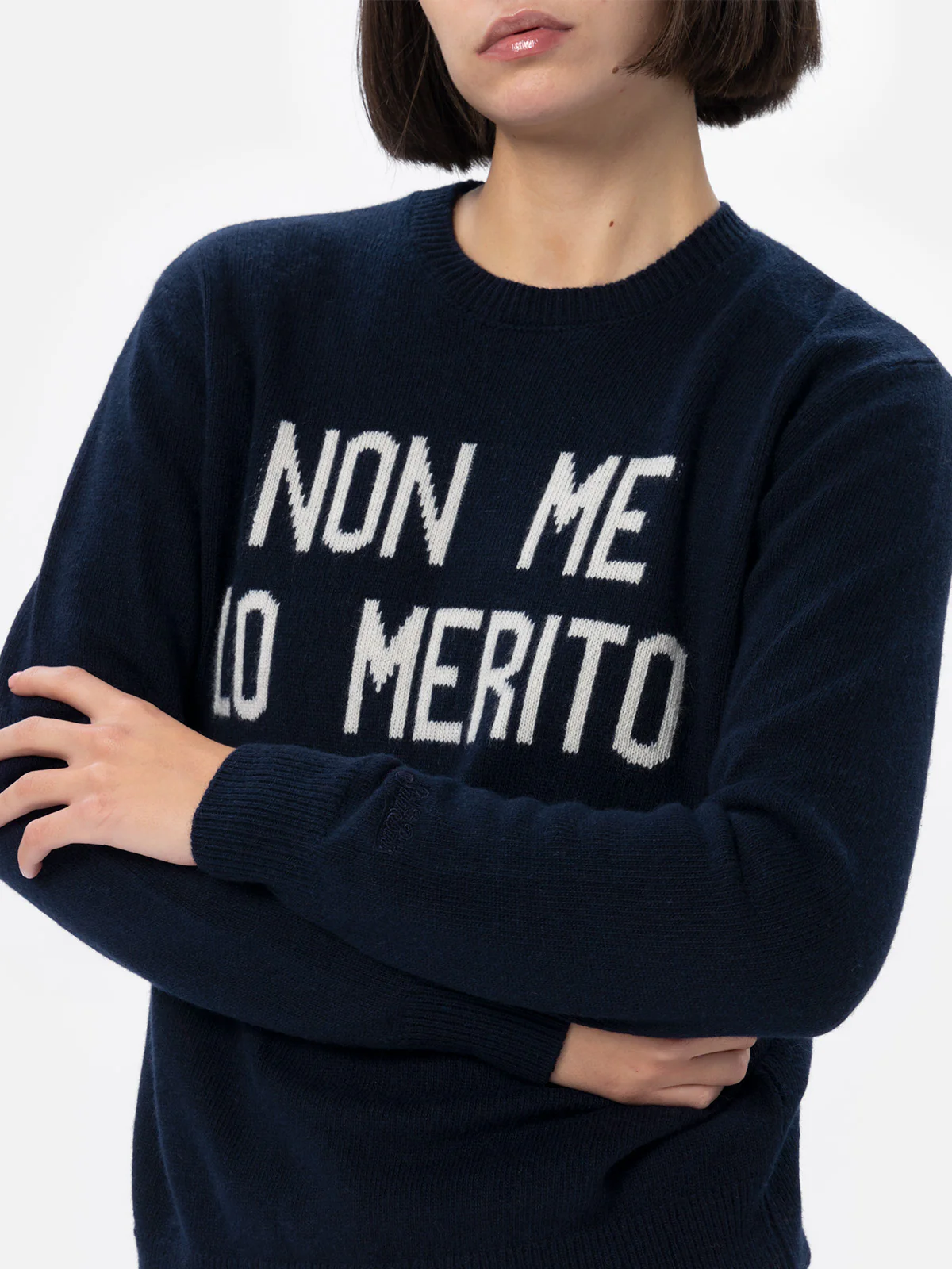New Queen blue sweater with Non me lo merito jacquard - Image 2