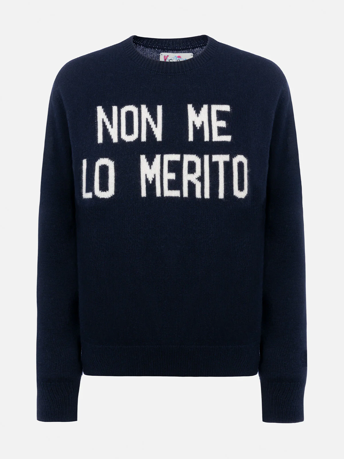 New Queen blue sweater with Non me lo merito jacquard - Image 4