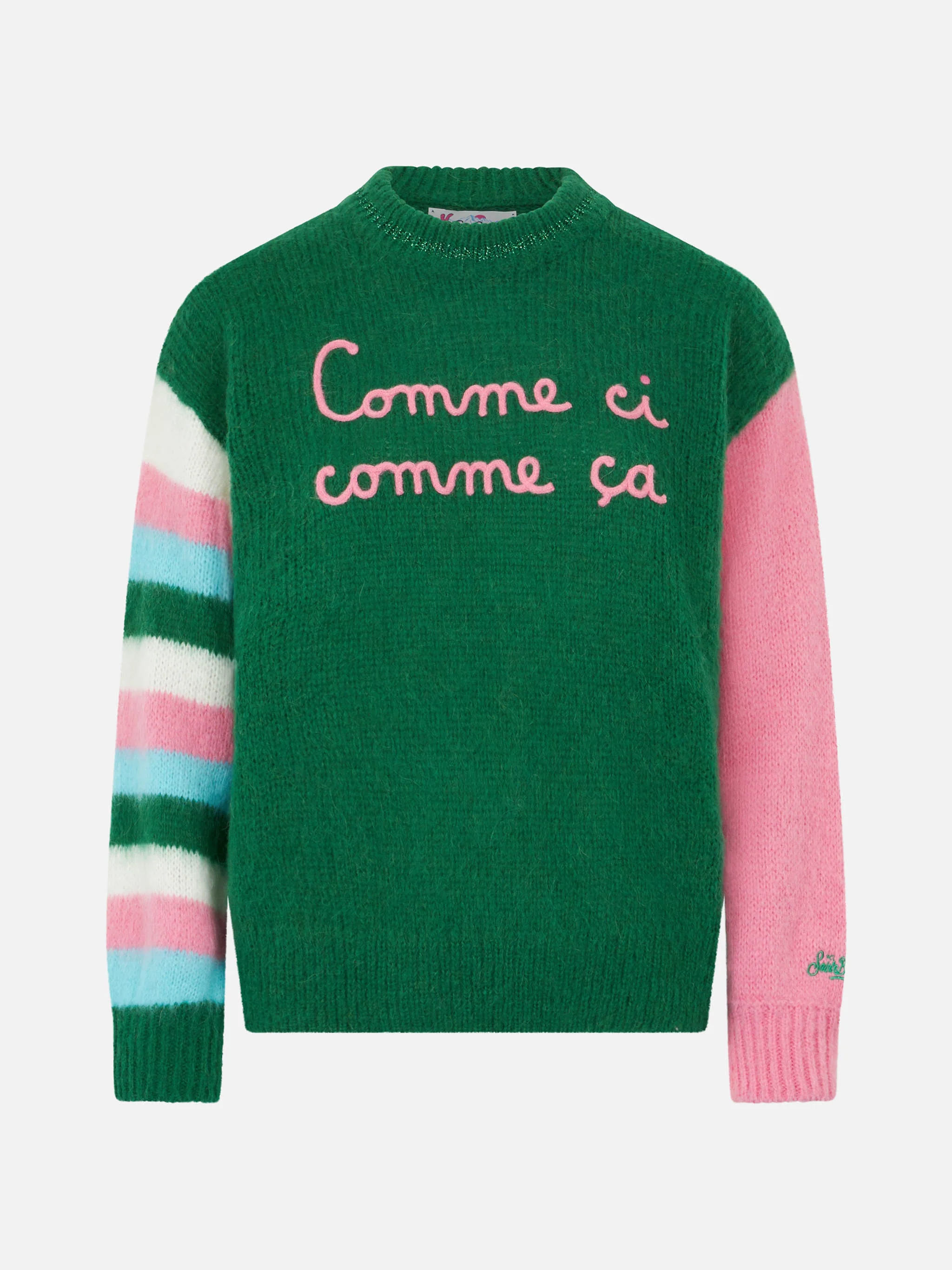 Green Danya Soft boxy sweater with embroidery - Image 4