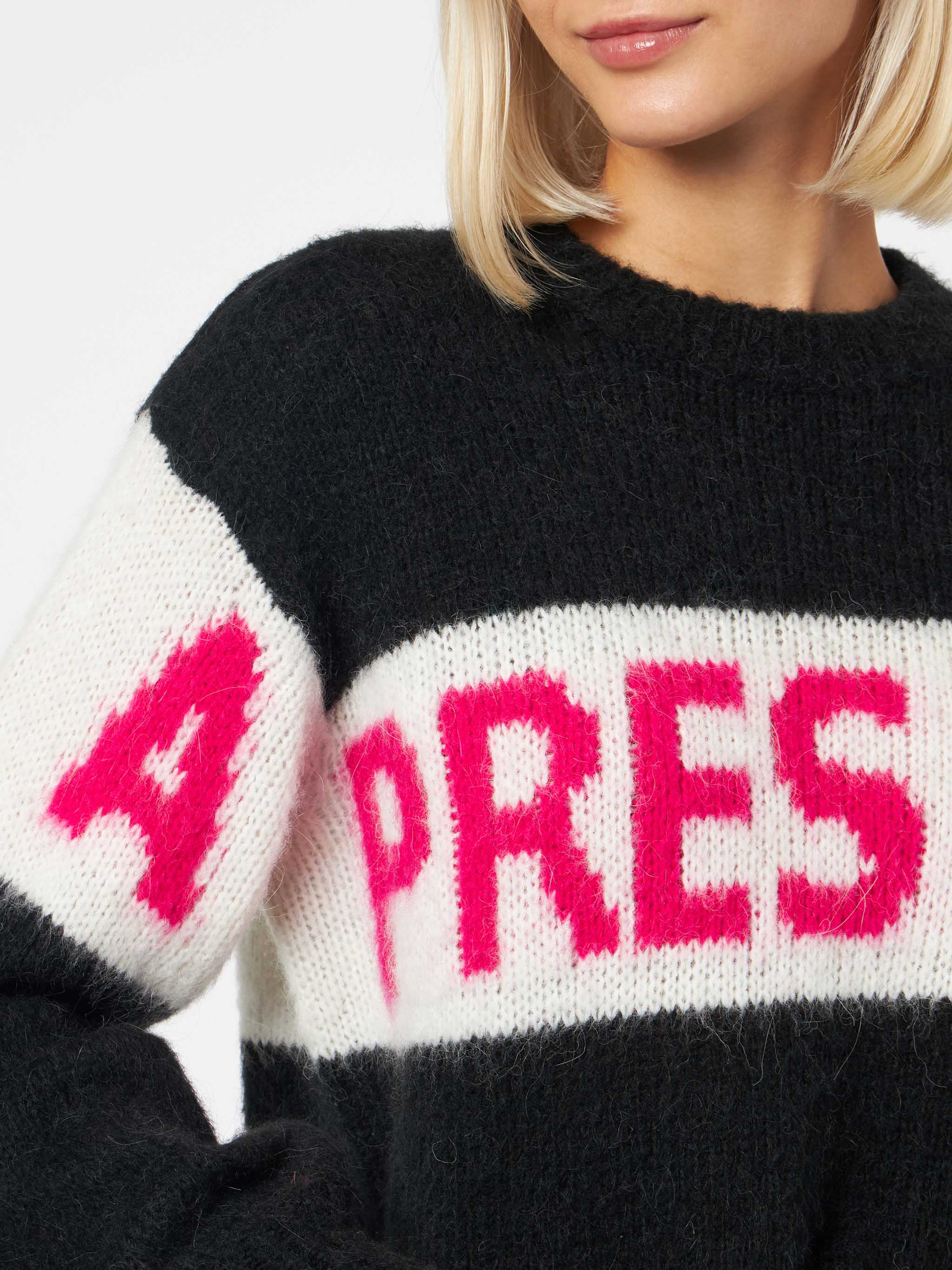 Black fuchsia Après Chic jacquard Danya Soft sweater - Image 3