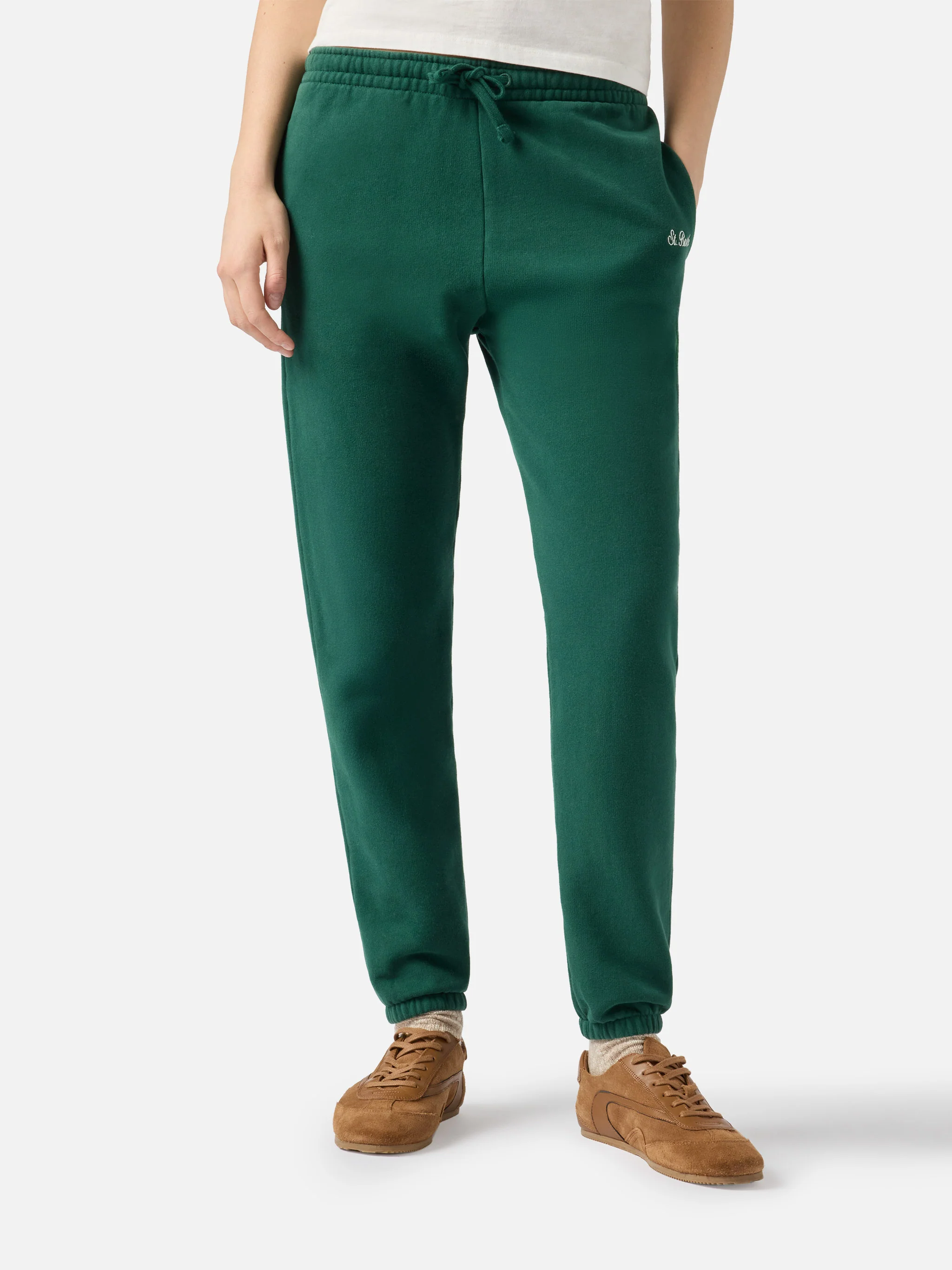 British green Odalys cotton fleece jogger pants - Image 2