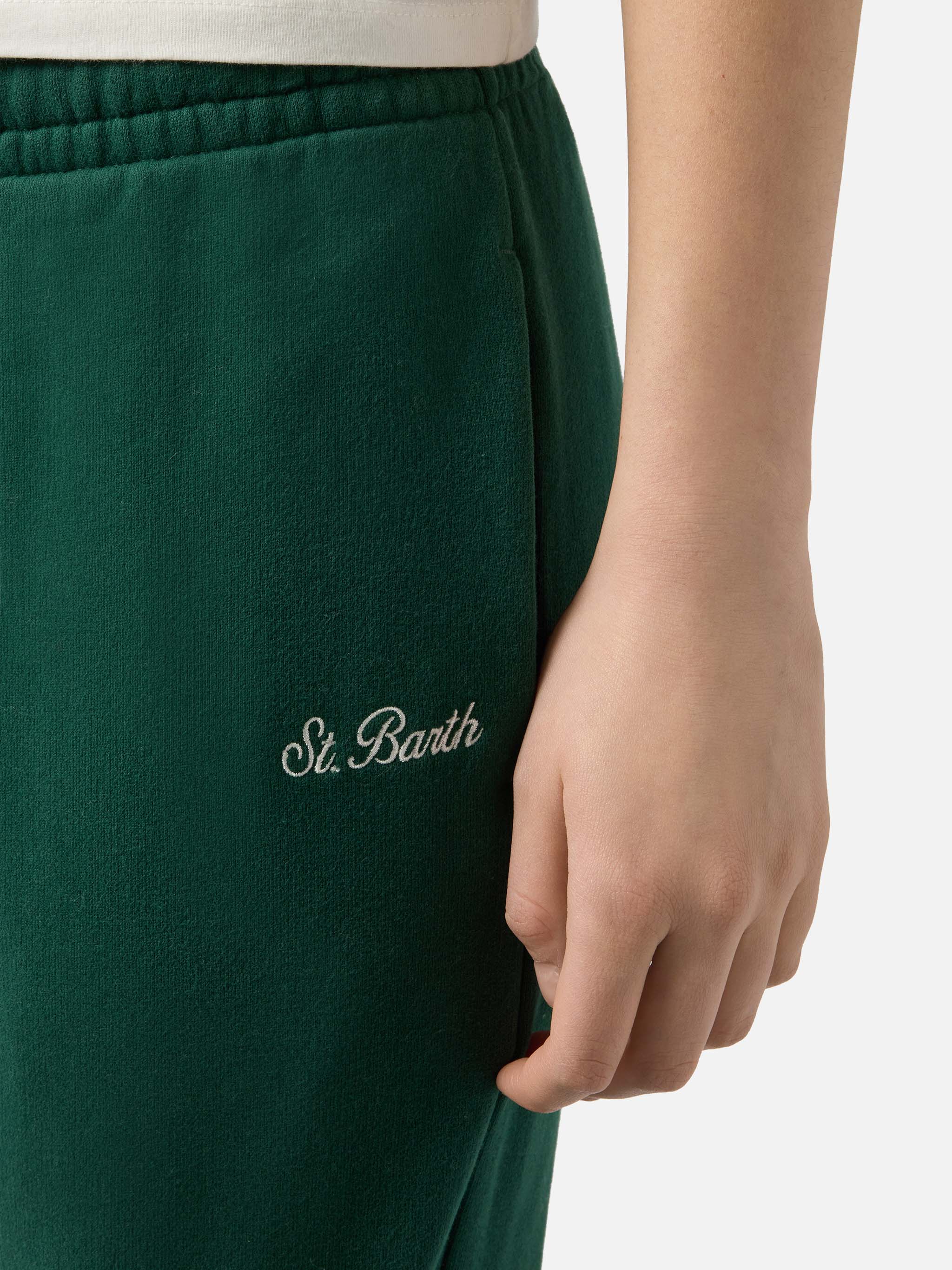 British green Odalys cotton fleece jogger pants - Image 3