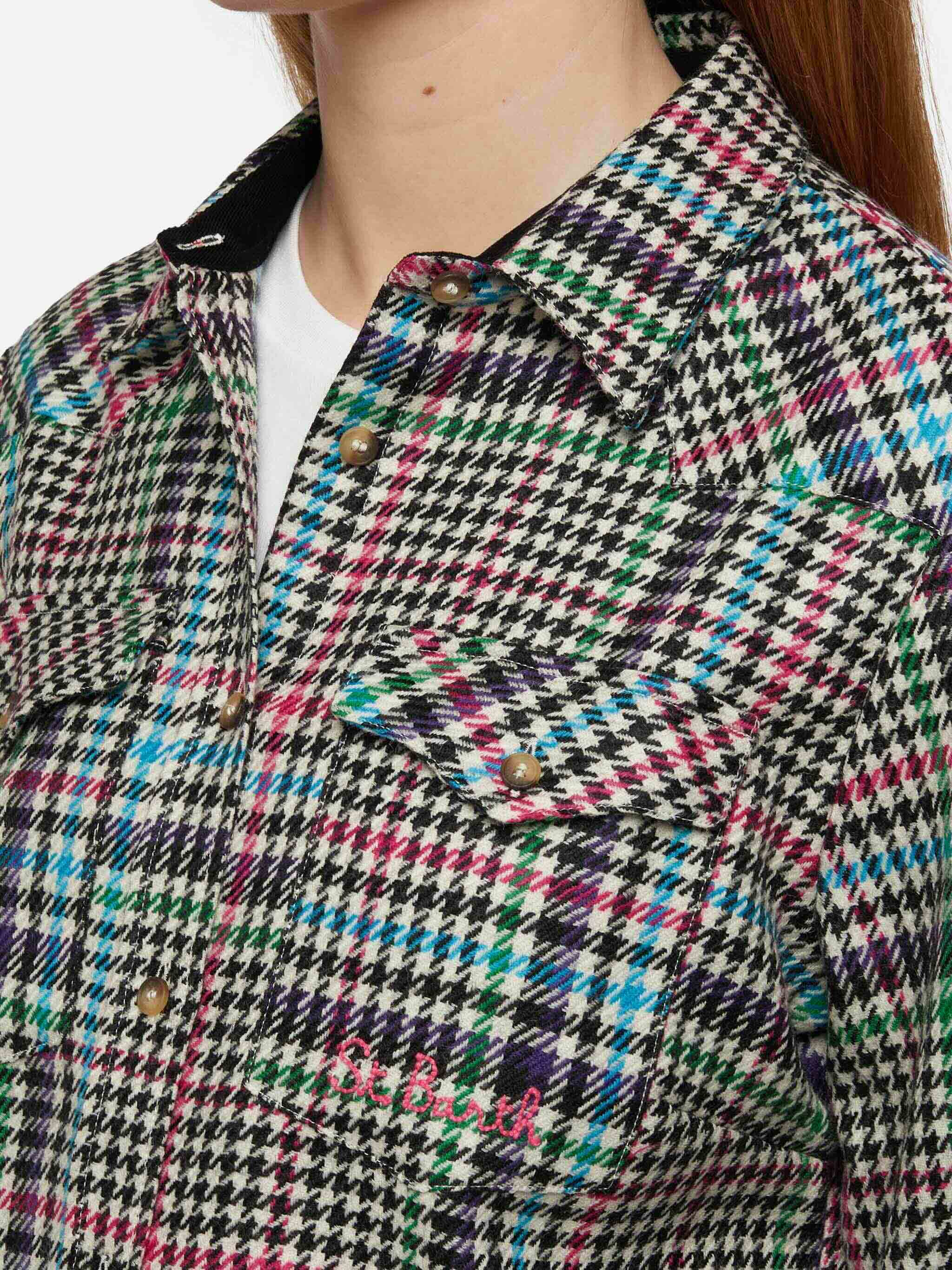 Wool shirt Deer with Prince of Wales print - Image 2