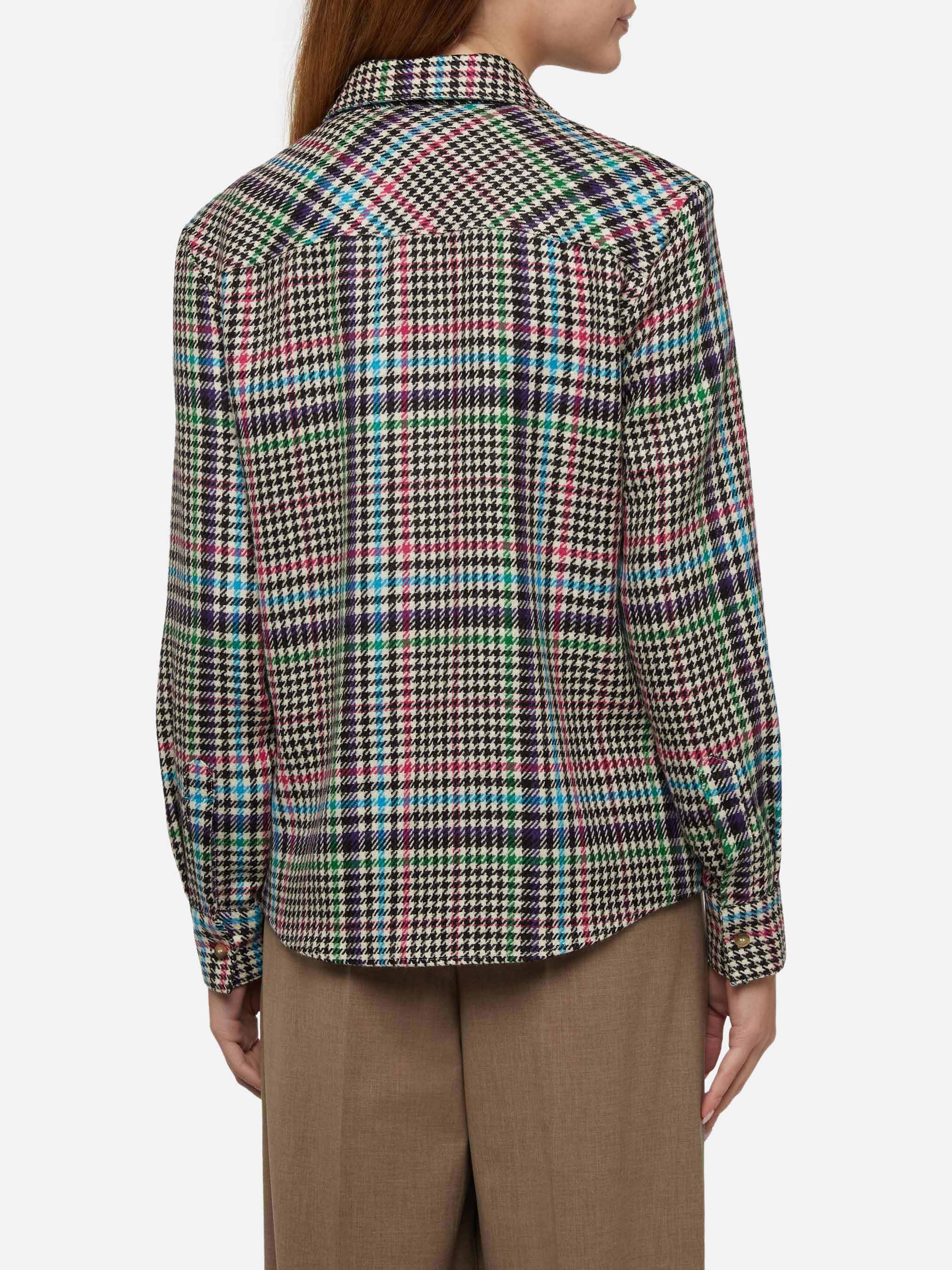 Wool shirt Deer with Prince of Wales print - Image 3