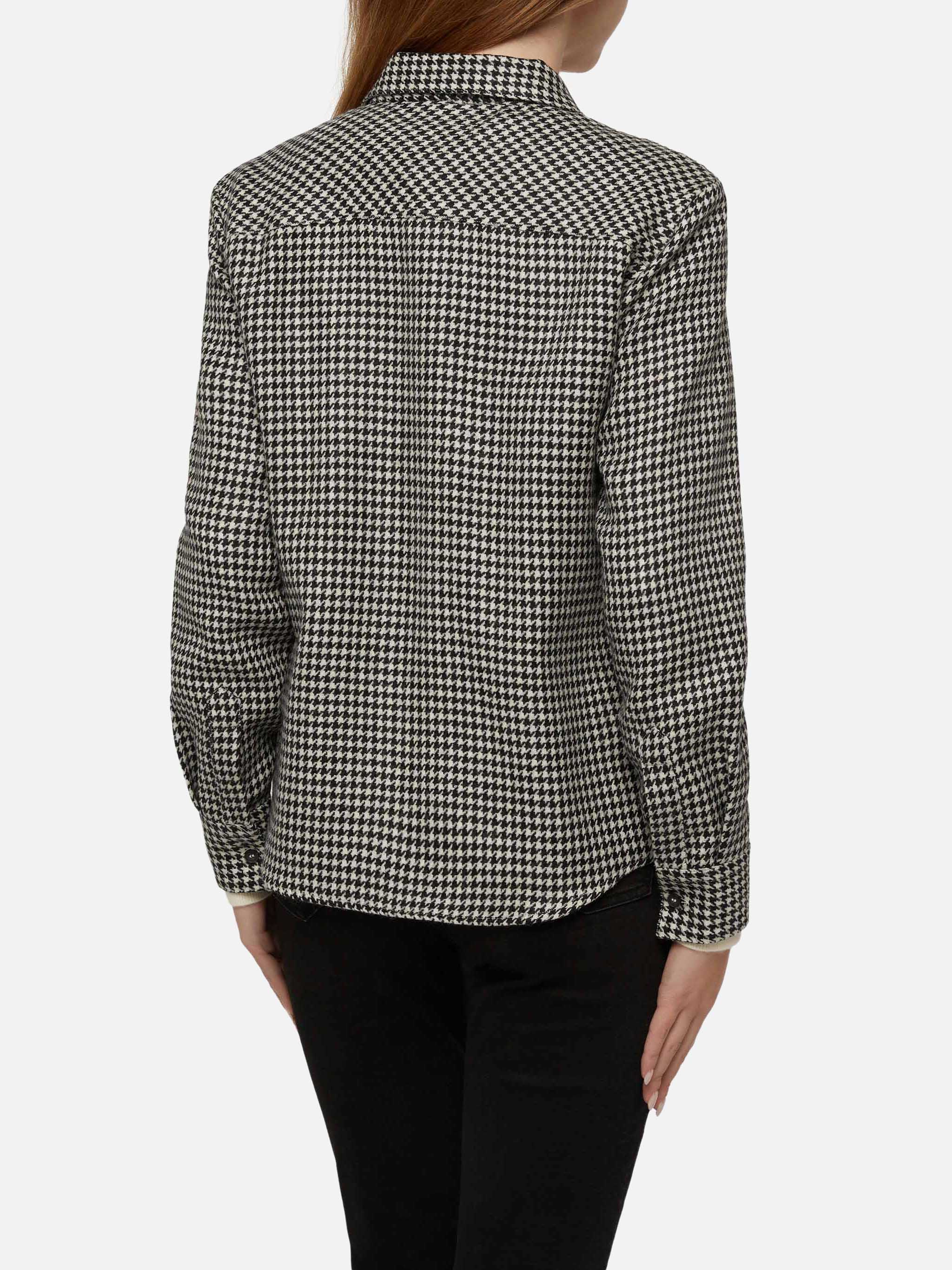 Wool shirt Deer with pied de poul print - Image 3