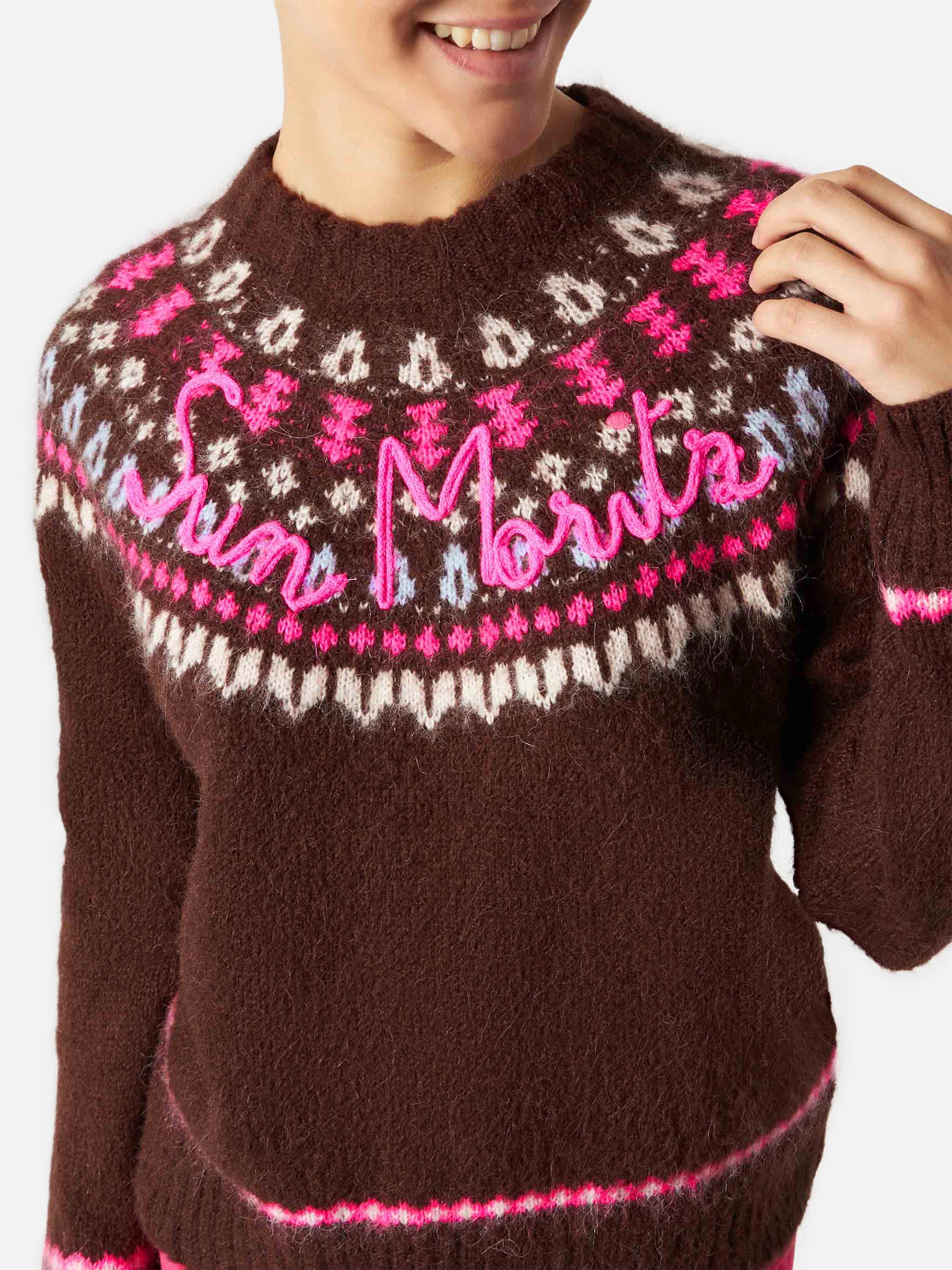 New Queen Nordic brown jacquard knit sweater - Image 2