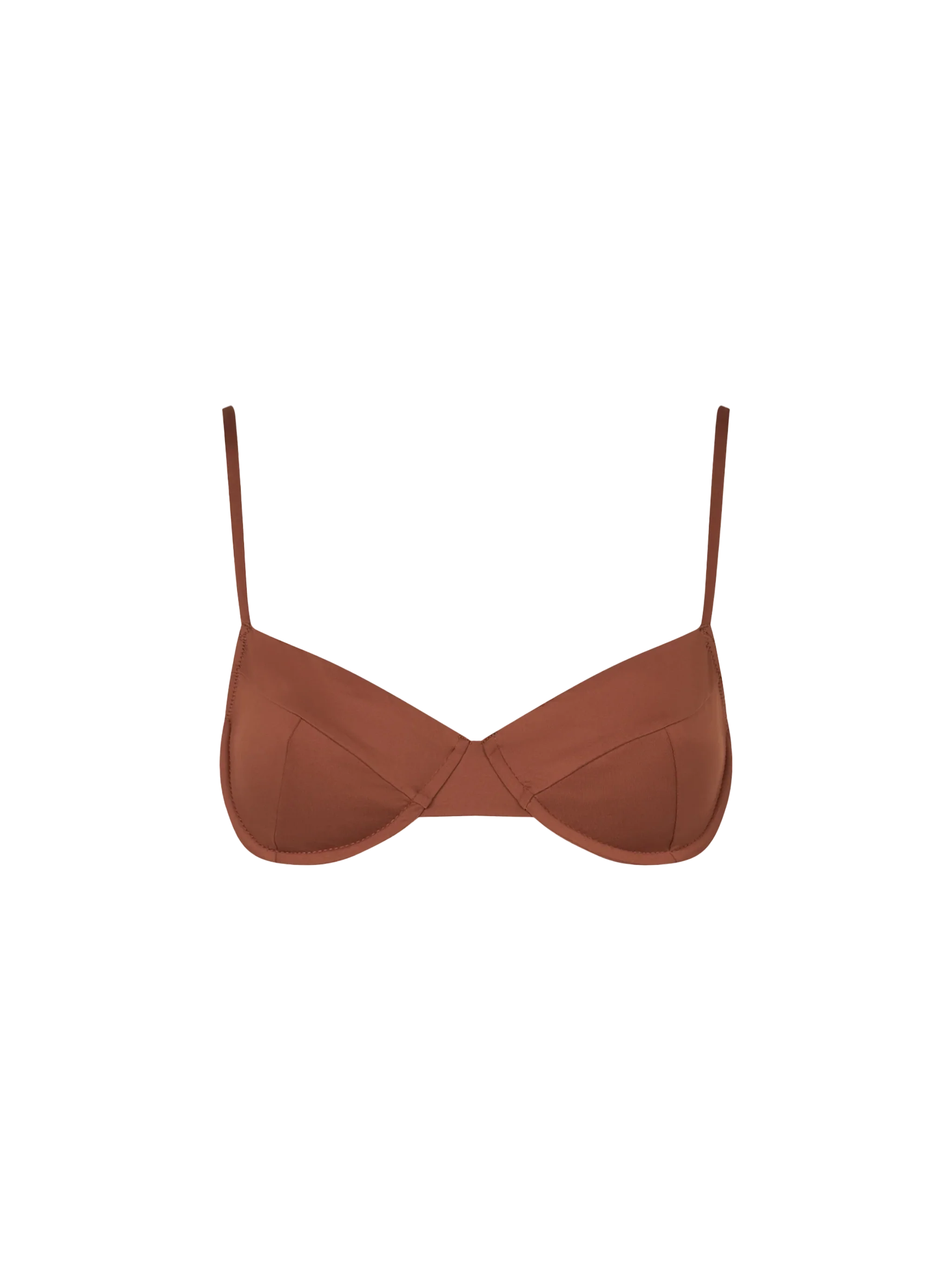 Bea brown underwired bralette bikini top