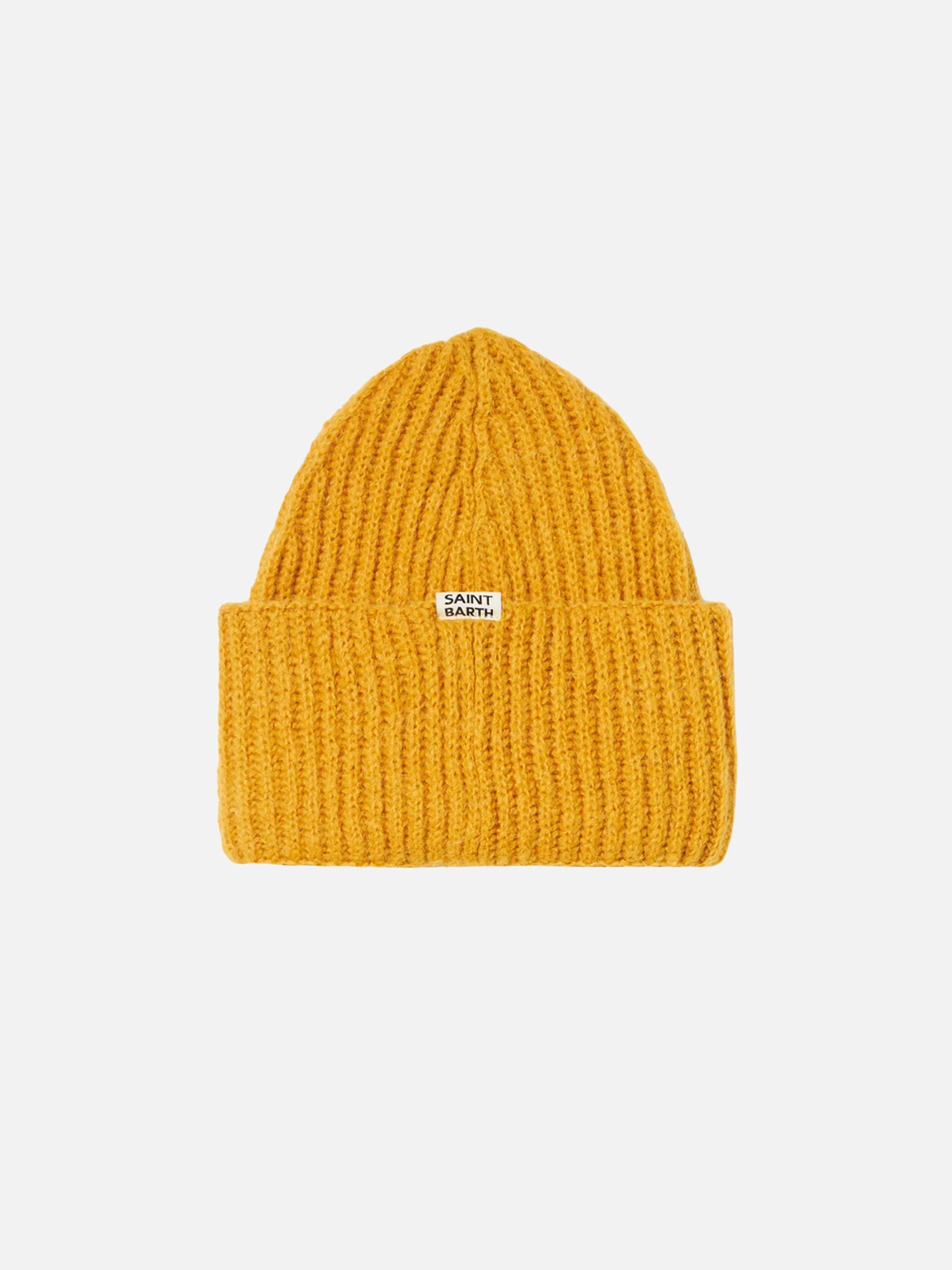 Ochre Wengen Soft blended cashmere beanie with embroidery - Image 3