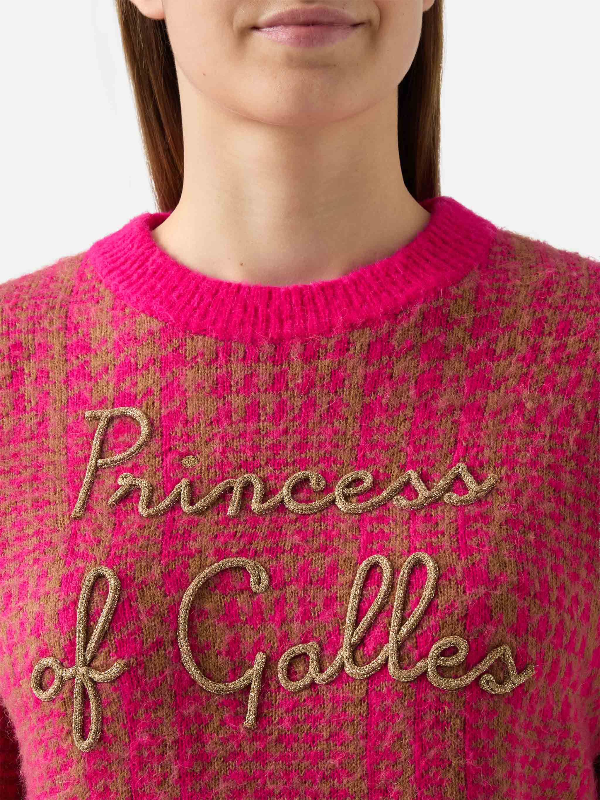 Pink Prince of Wales Danya Soft sweater - Image 3