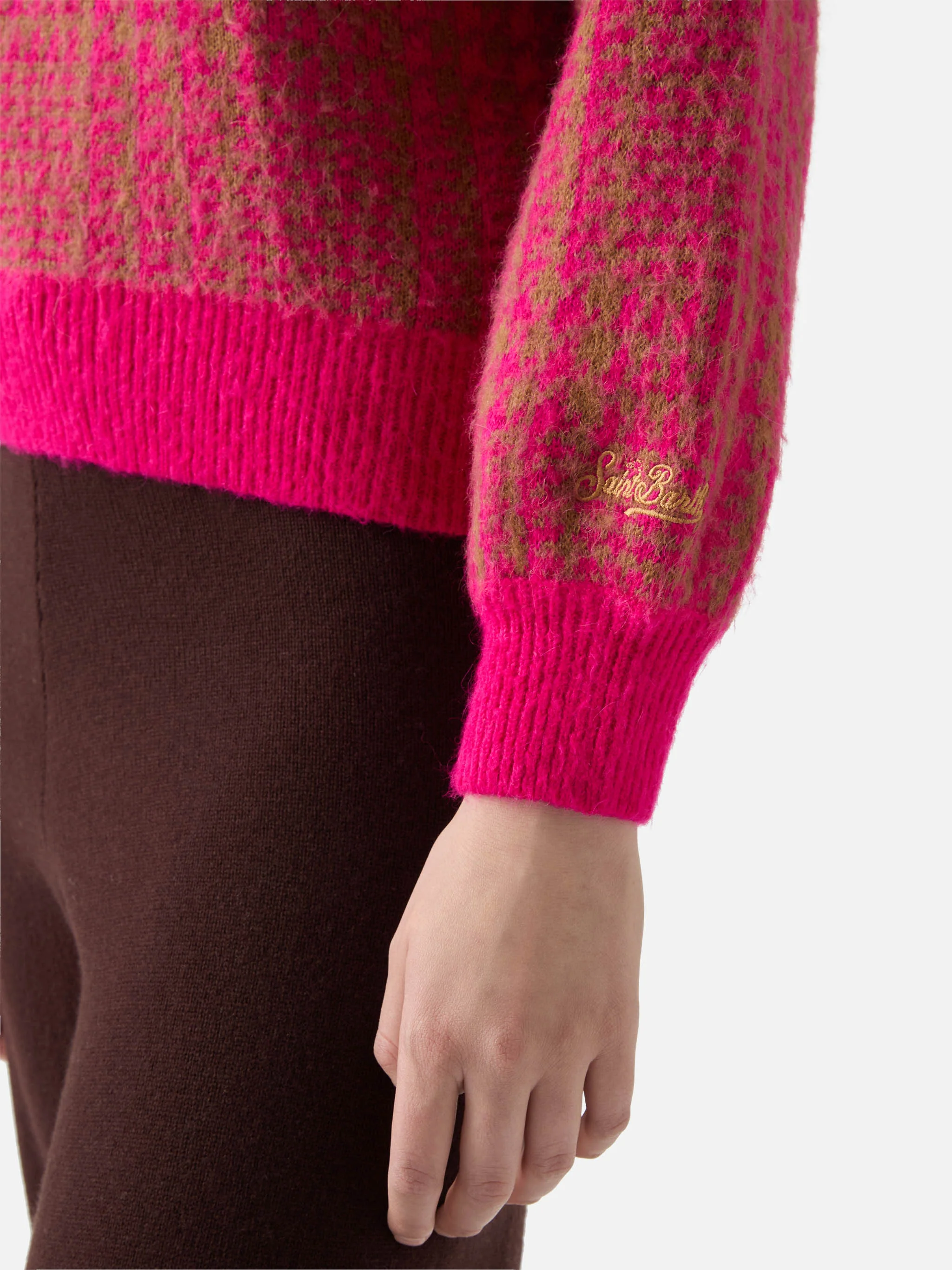 Pink Prince of Wales Danya Soft sweater - Image 5