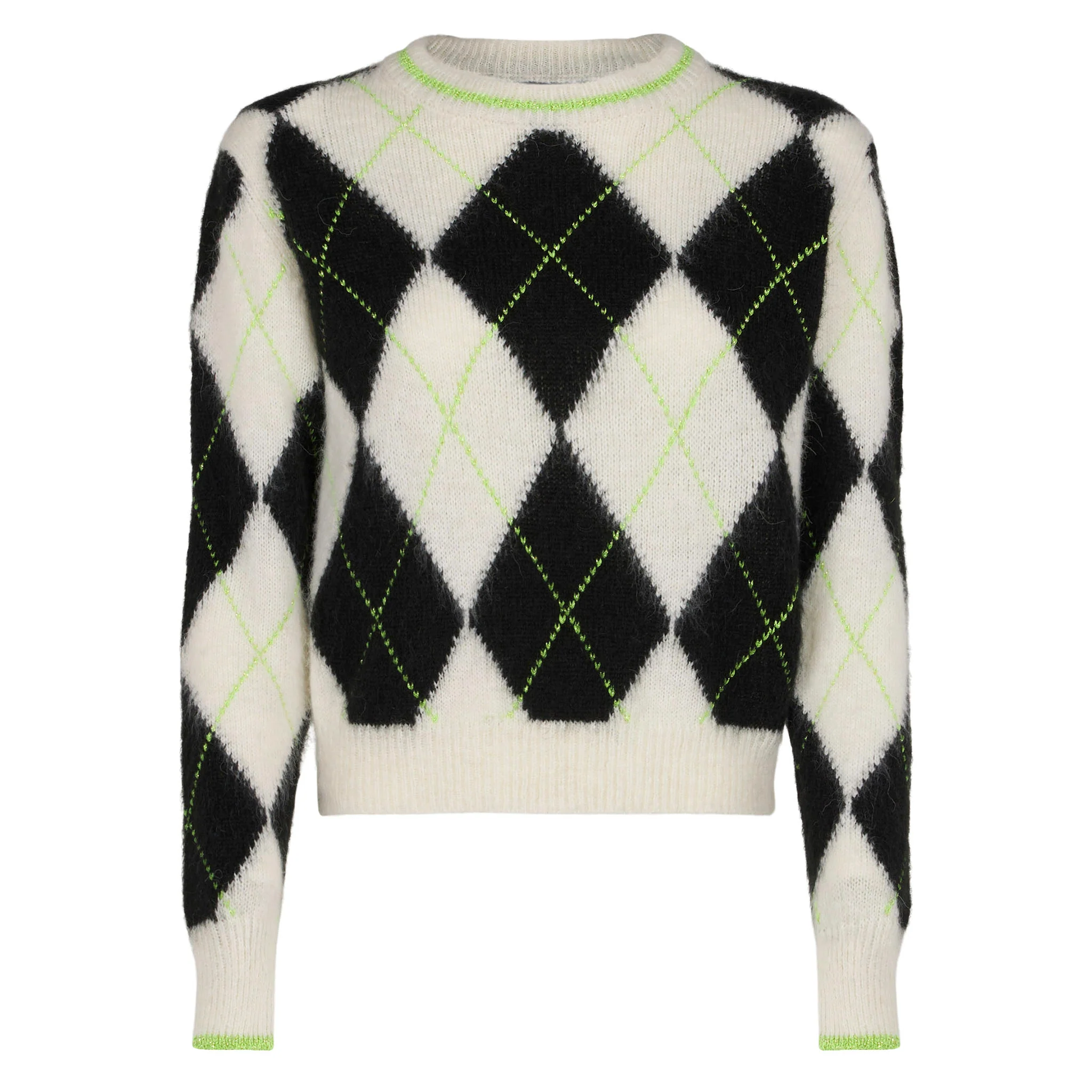 New Queen Soft cropped sweater with argyle pattern - Image 4